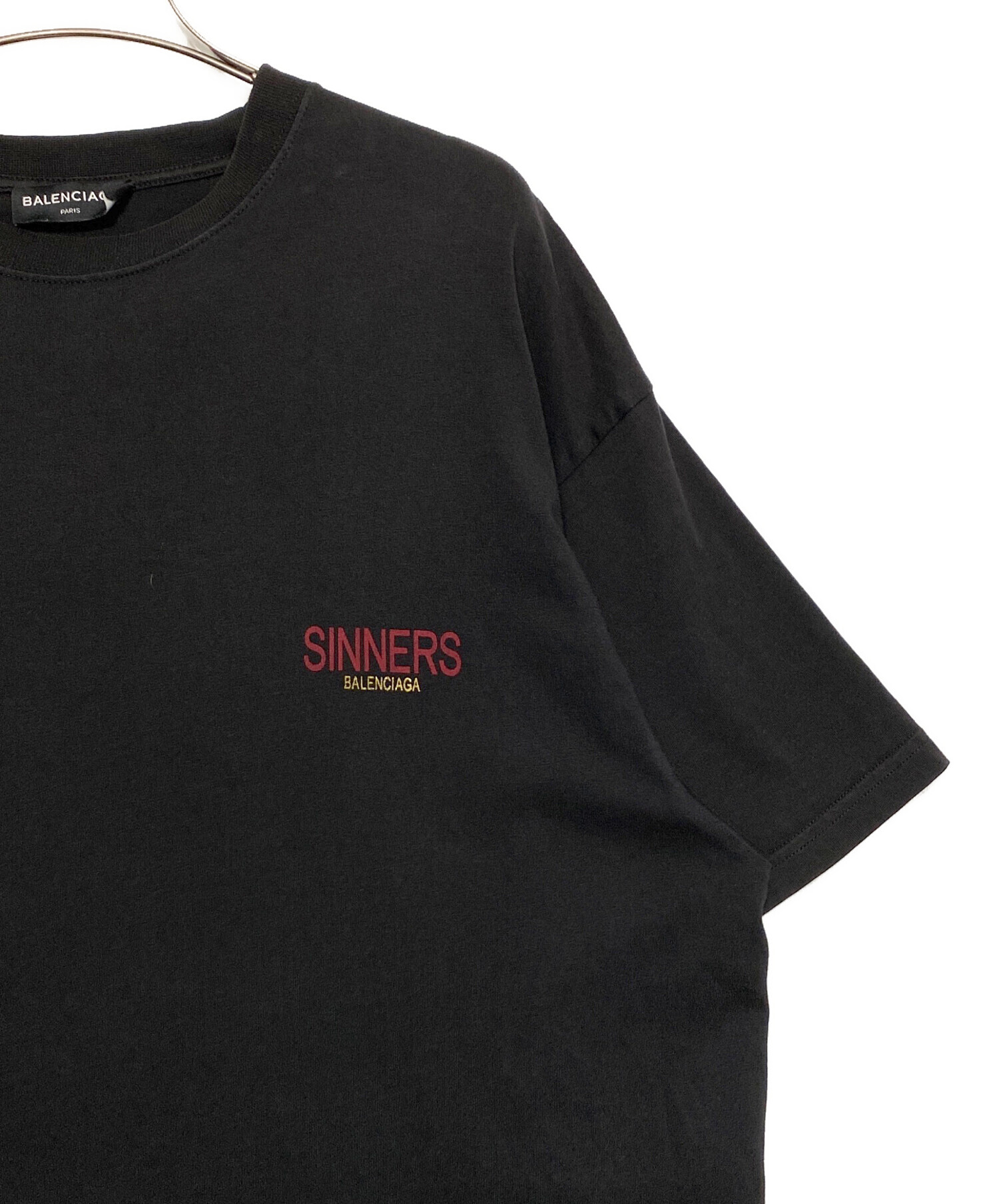 中古・古着通販】BALENCIAGA (バレンシアガ) ロゴTシャツ ブラック  