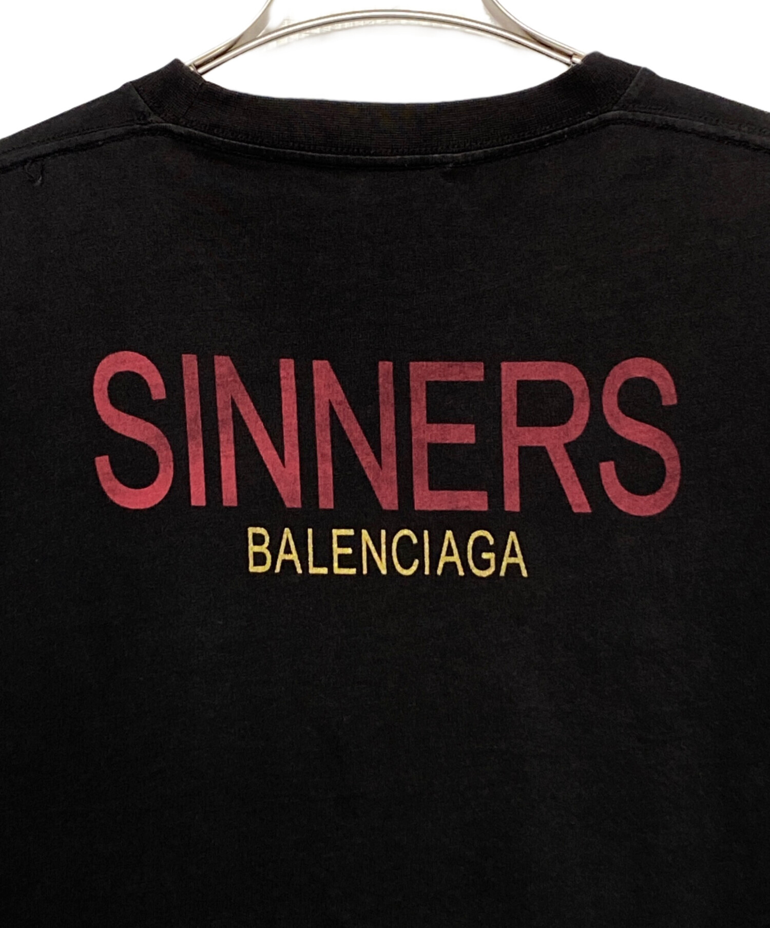 中古・古着通販】BALENCIAGA (バレンシアガ) ロゴTシャツ ブラック  
