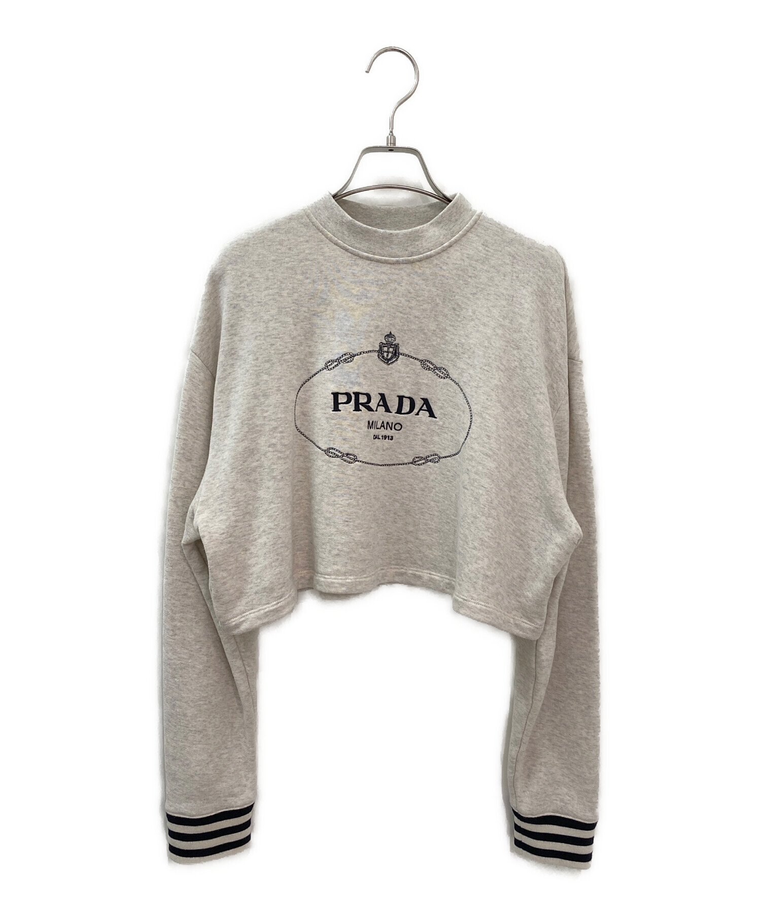 中古・古着通販】PRADA (プラダ) ロゴ ストライプトリム スウェット 