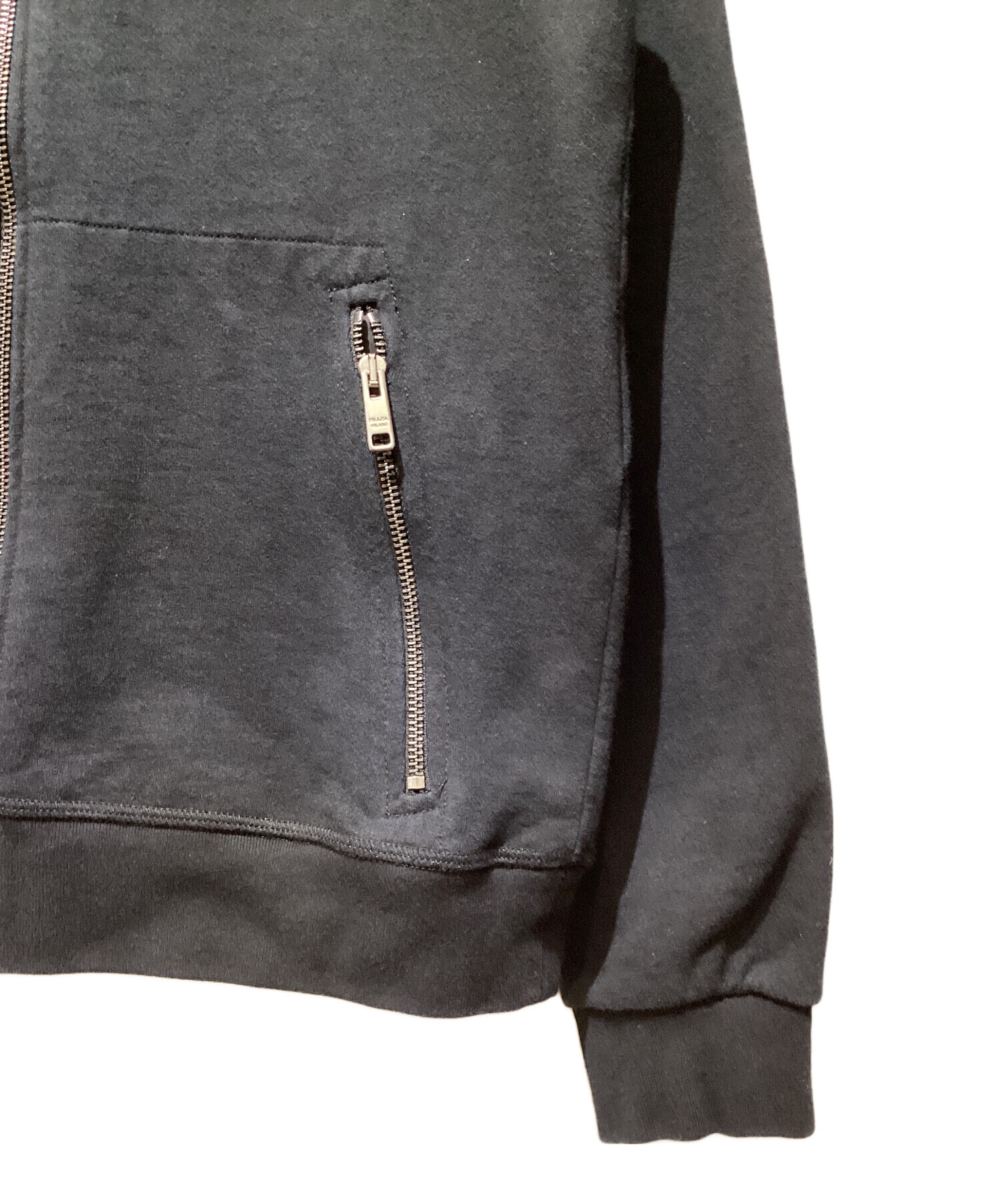 中古・古着通販】PRADA (プラダ) ナイロン切替ジップパーカー ブラック