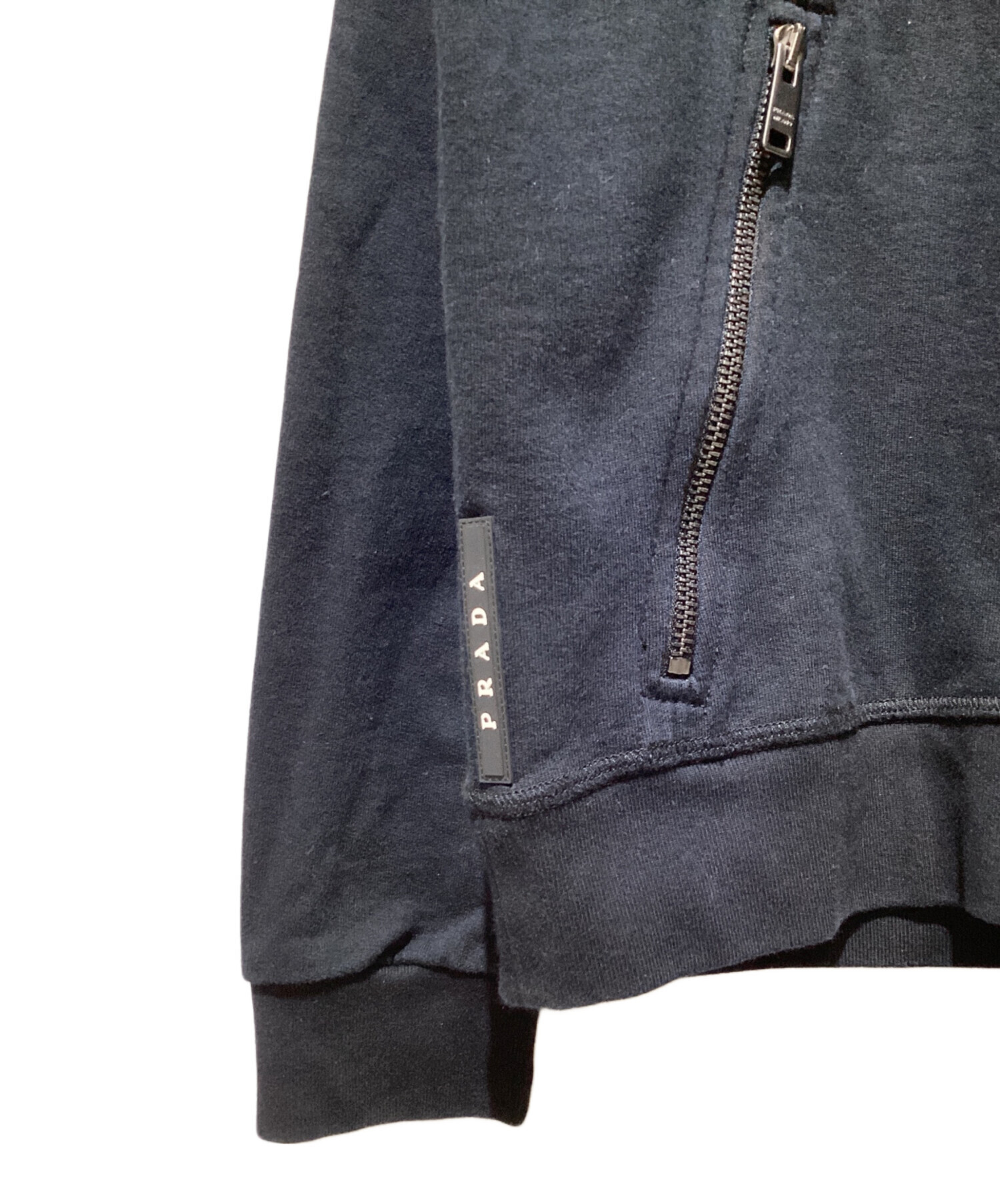 中古・古着通販】PRADA (プラダ) ナイロン切替ジップパーカー ブラック