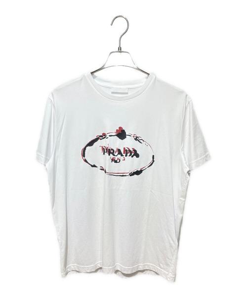 中古・古着通販】PRADA (プラダ) ブランドロゴTシャツ ホワイト サイズ