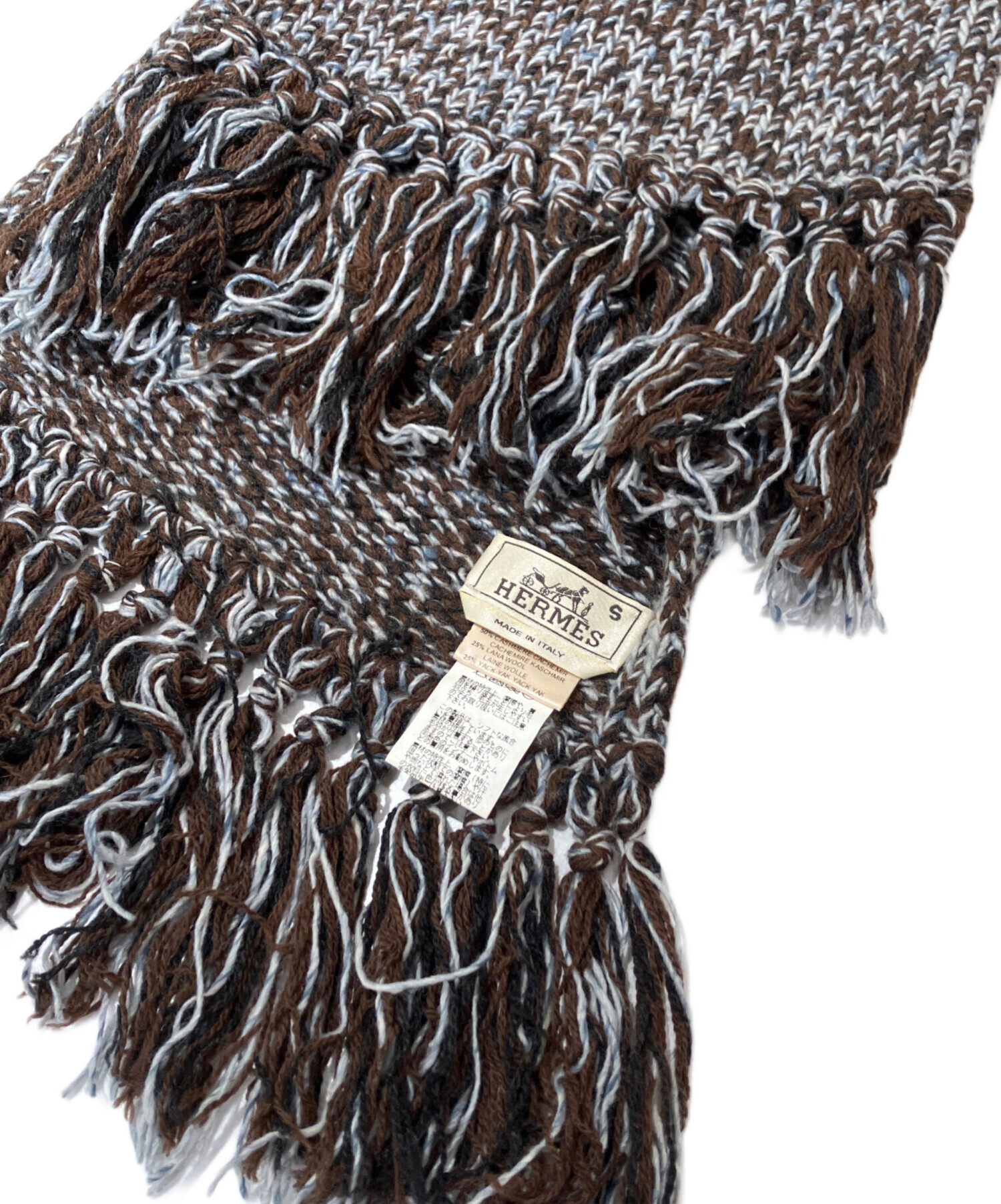 HERMES マフラー　中古 中古・古着通販】HERMES (エルメス) ローゲージ マフラー ブラウン