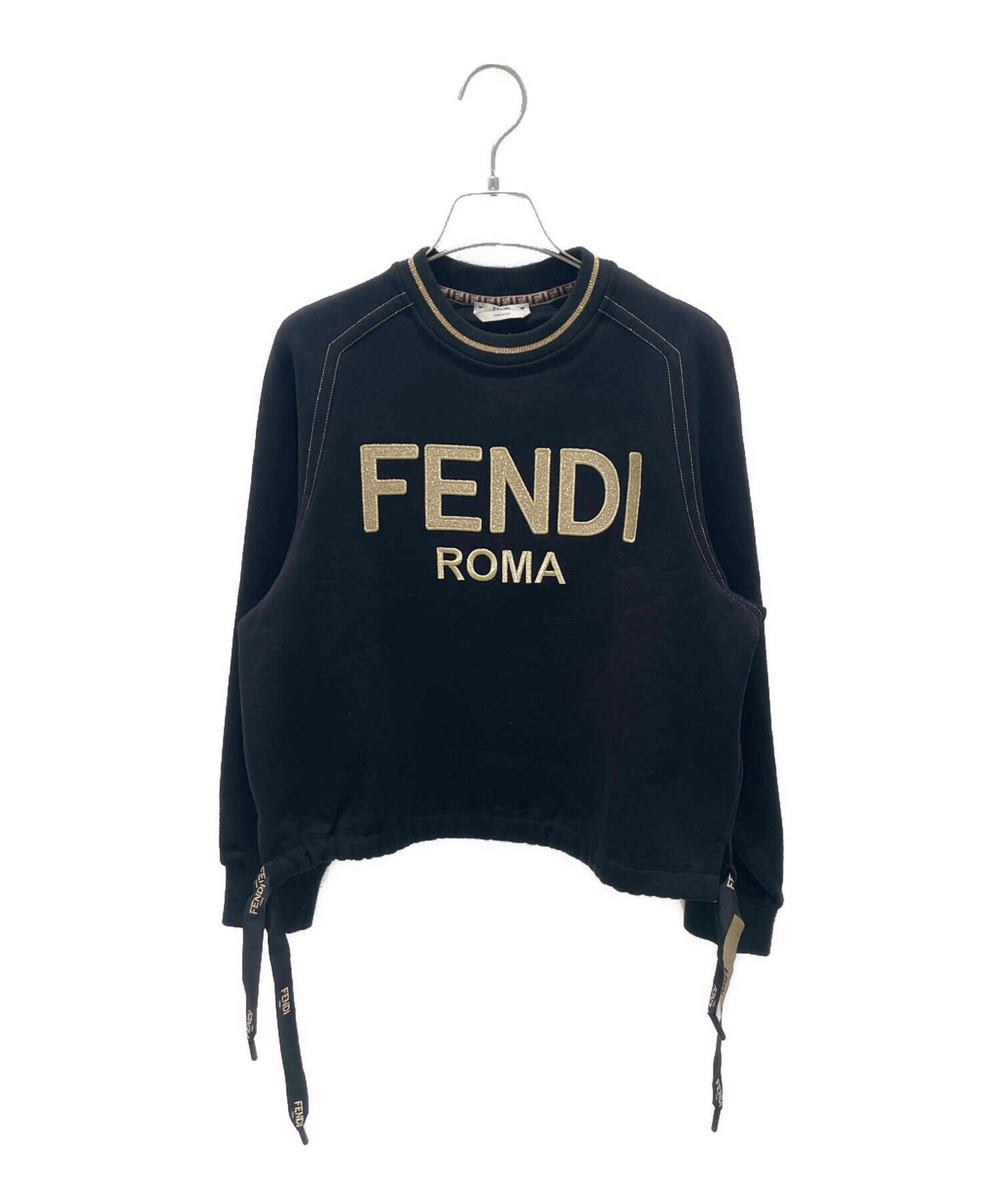 中古・古着通販】FENDI (フェンディ) ロゴスウェット ブラック サイズ 