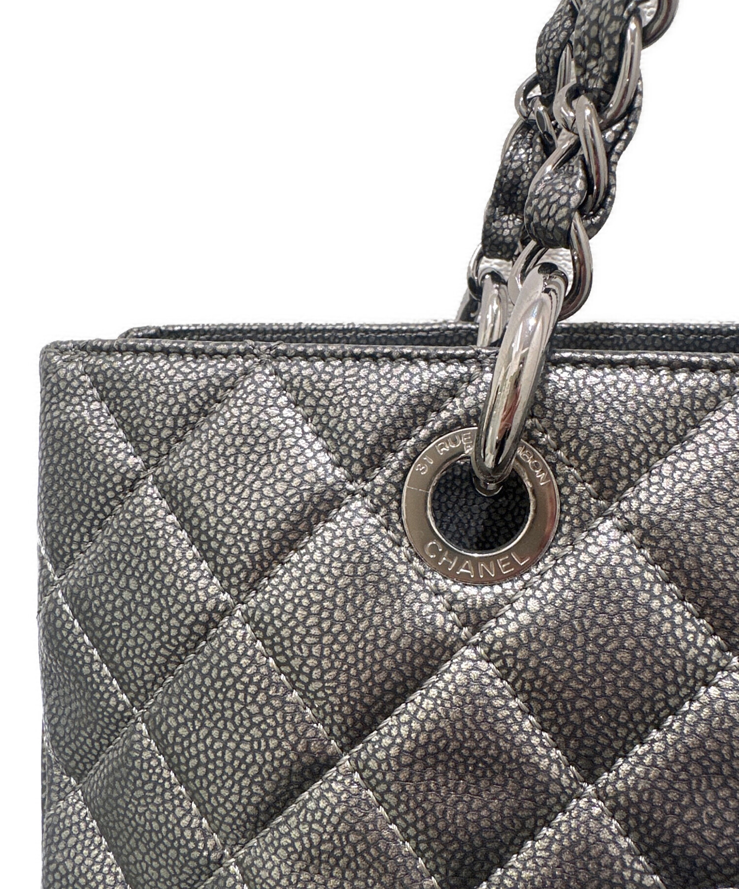 中古・古着通販】CHANEL (シャネル) GSTトートバッグ ダークシルバー