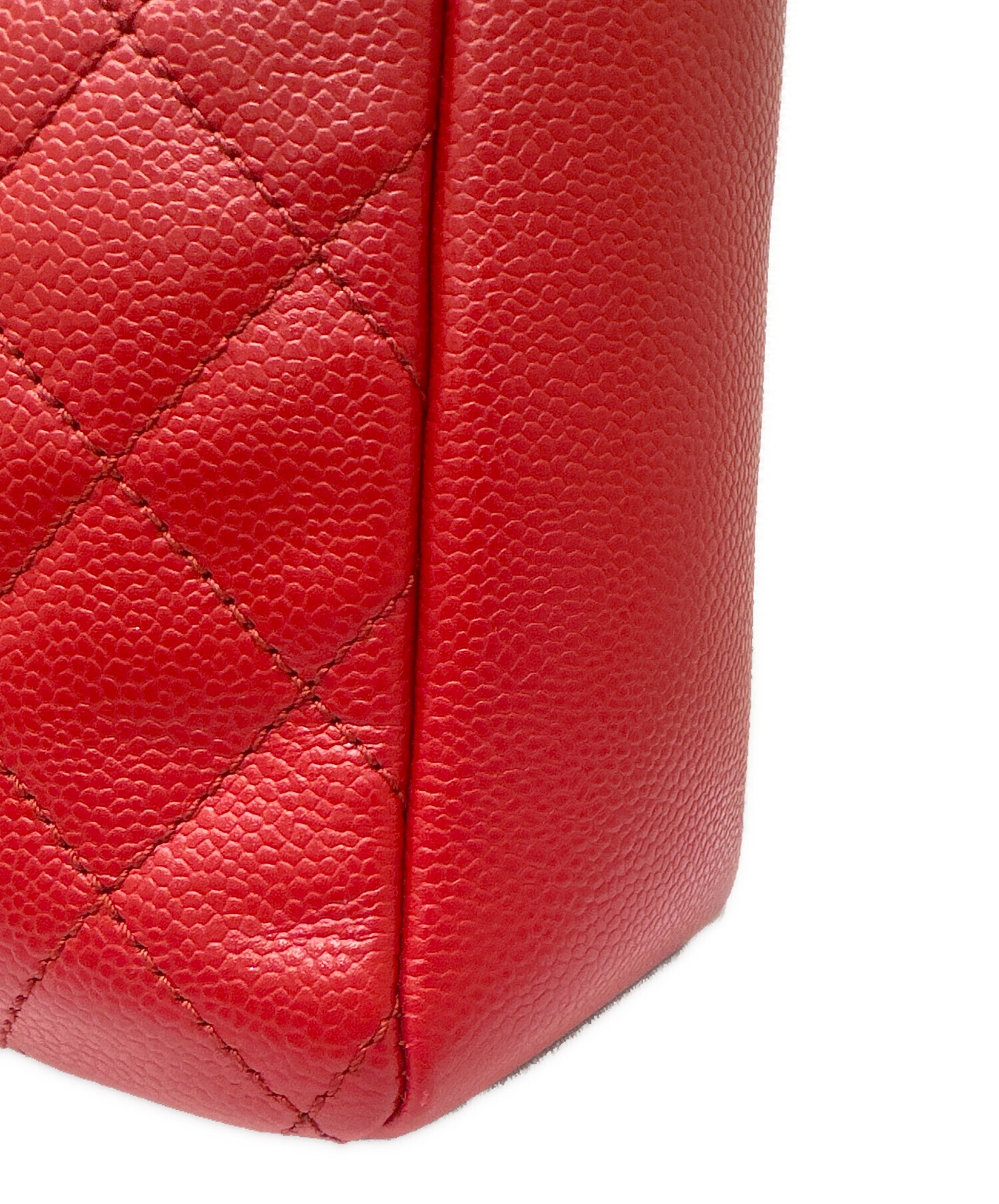 中古・古着通販】CHANEL (シャネル) PSTトートバッグ レッド×シルバー