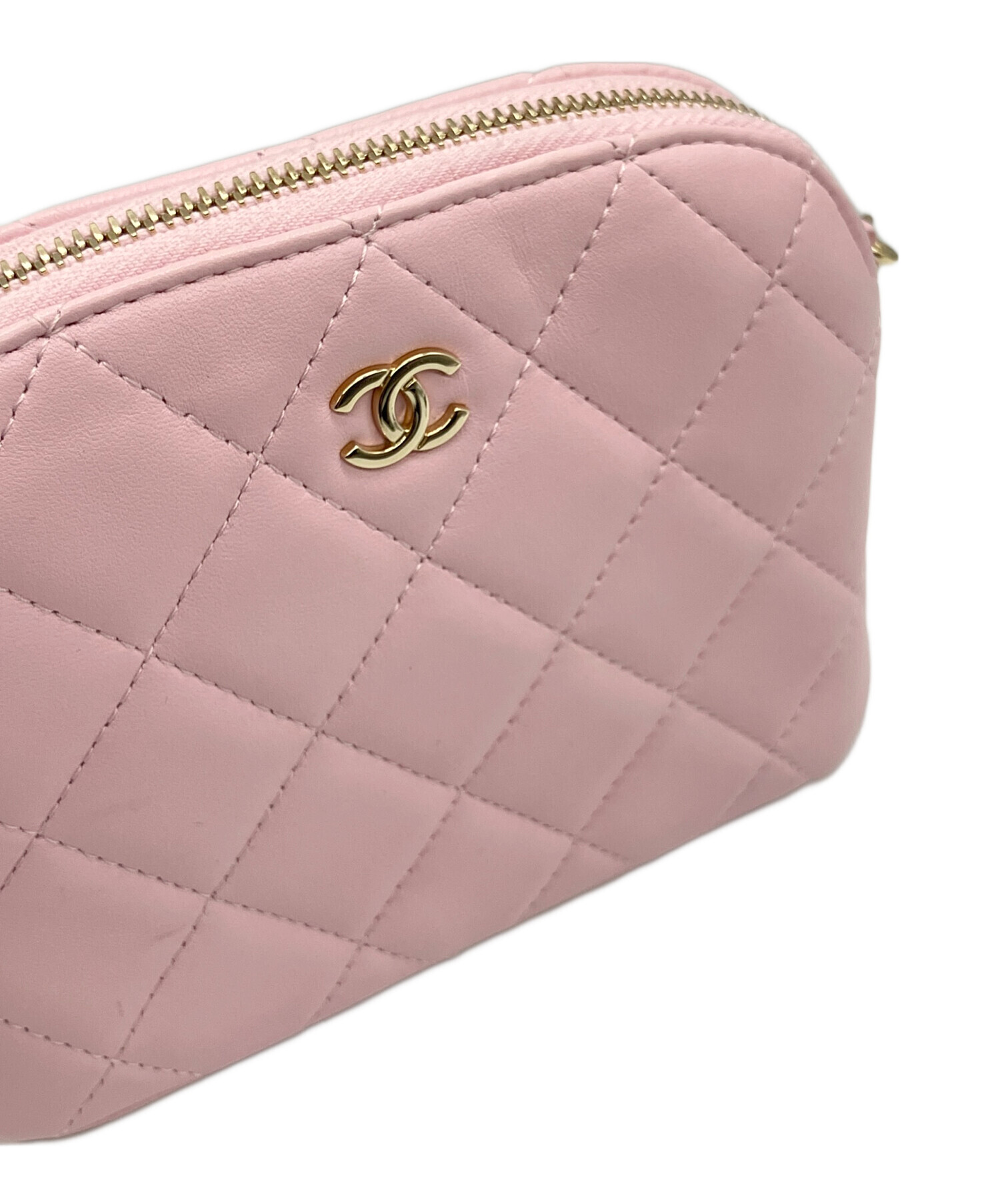 CHANEL シャネル ショルダーバッグ - ピンクベージュ 【古着】【中古】 CHANEL - CHANEL シャネル ショルダーバッグ ピンク 【古着】【中古