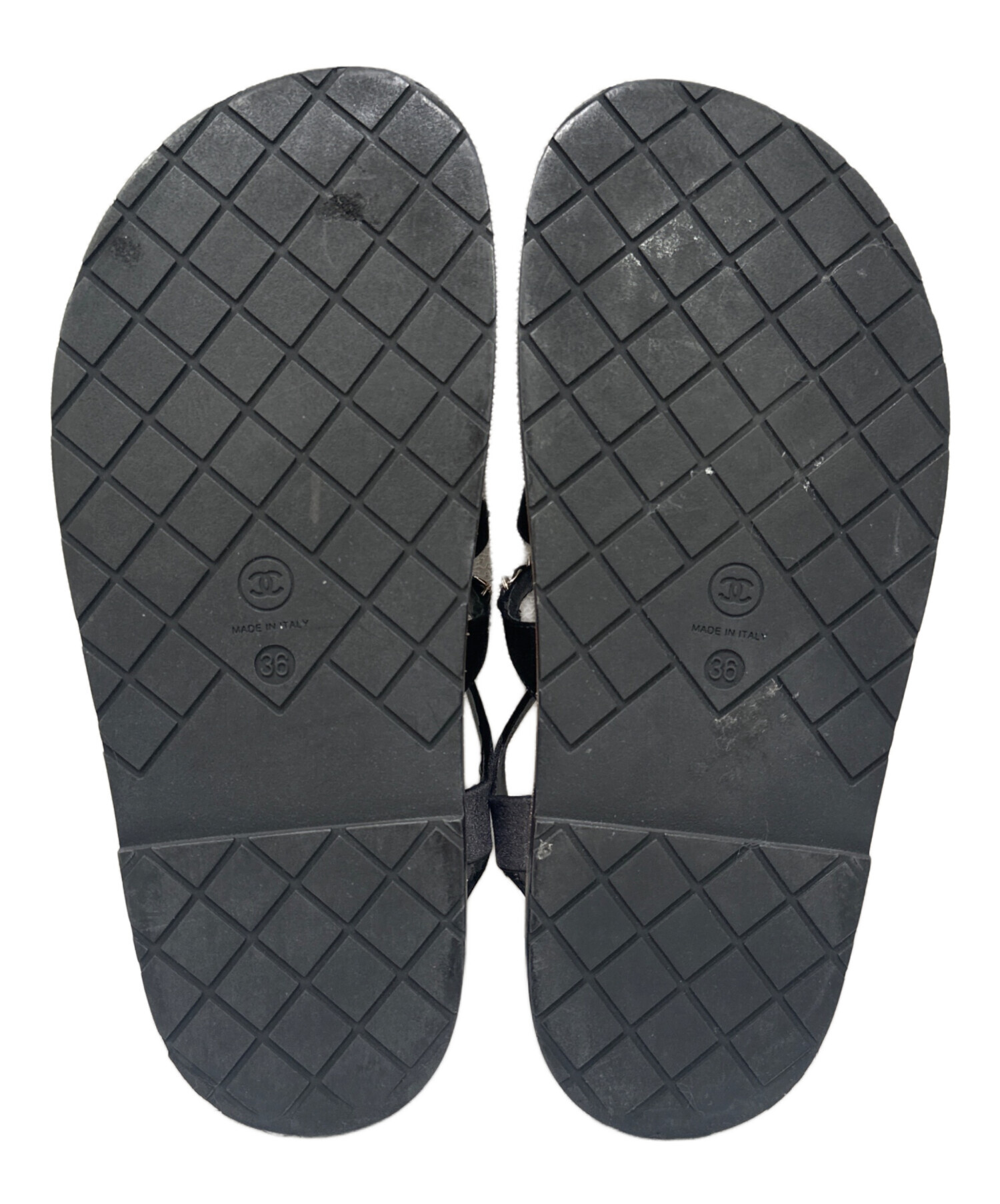 中古・古着通販】CHANEL (シャネル) チェーンサンダル ブラック サイズ