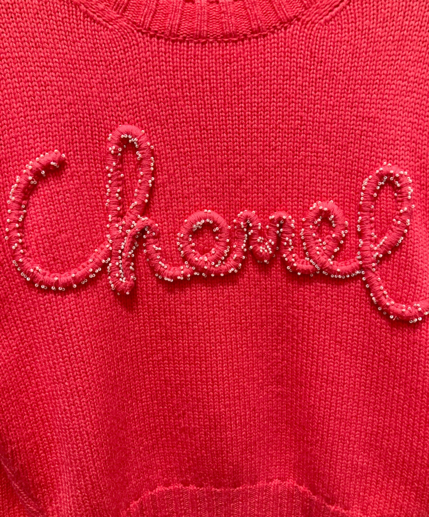 中古・古着通販】CHANEL (シャネル) ロゴカシミヤニット ショッキング