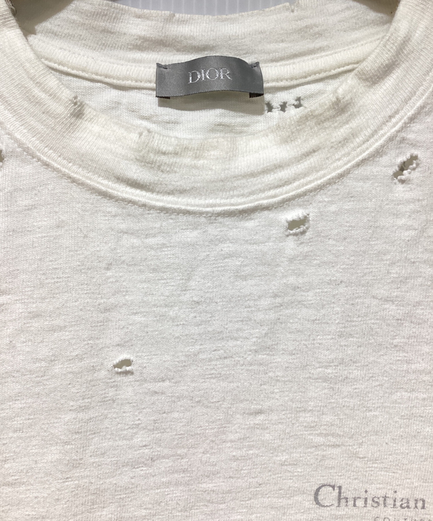 中古・古着通販】Dior (ディオール) ダメージ加工Tシャツ ホワイト