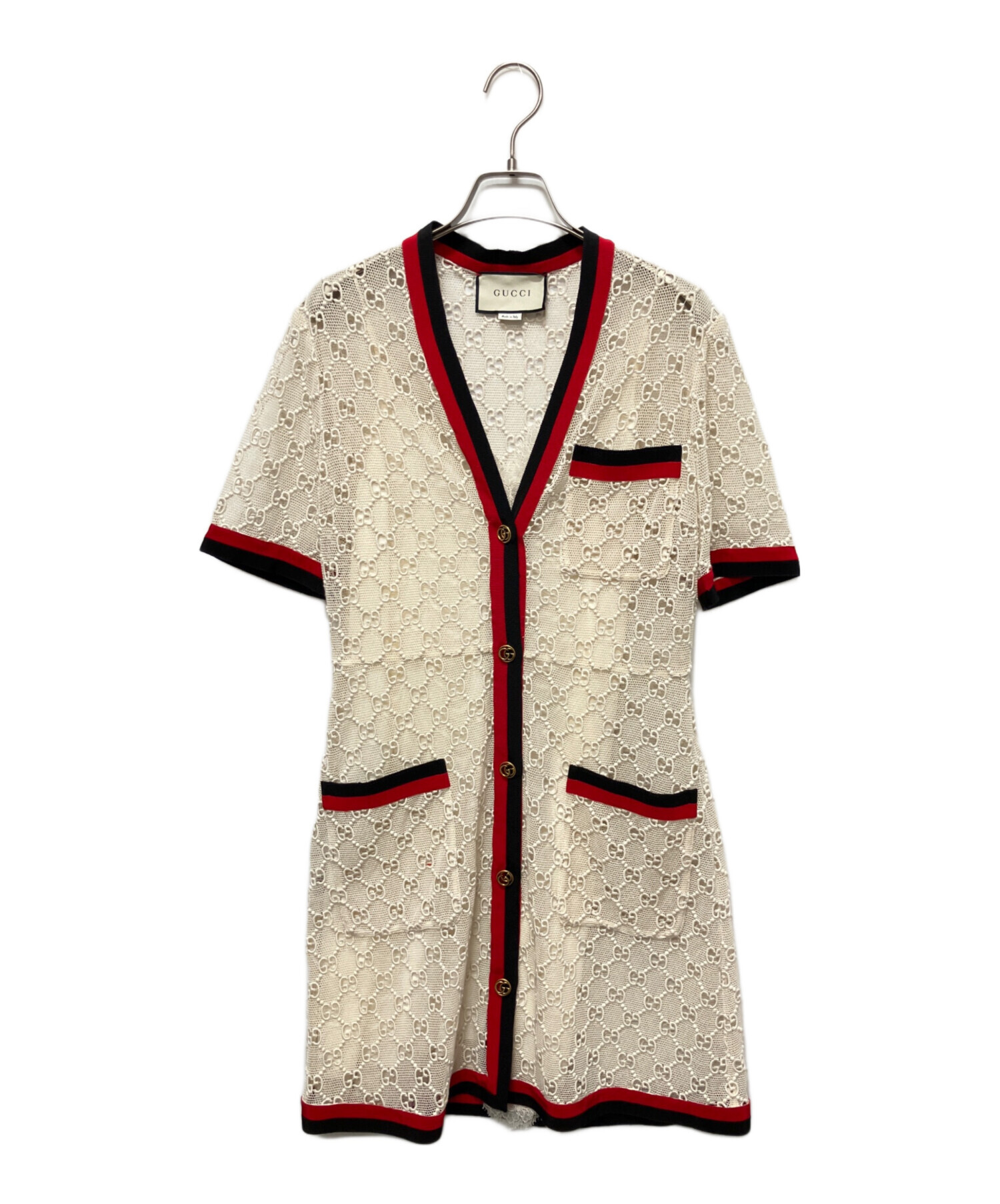 中古・古着通販】GUCCI (グッチ) GGレースワンピース アイボリー 