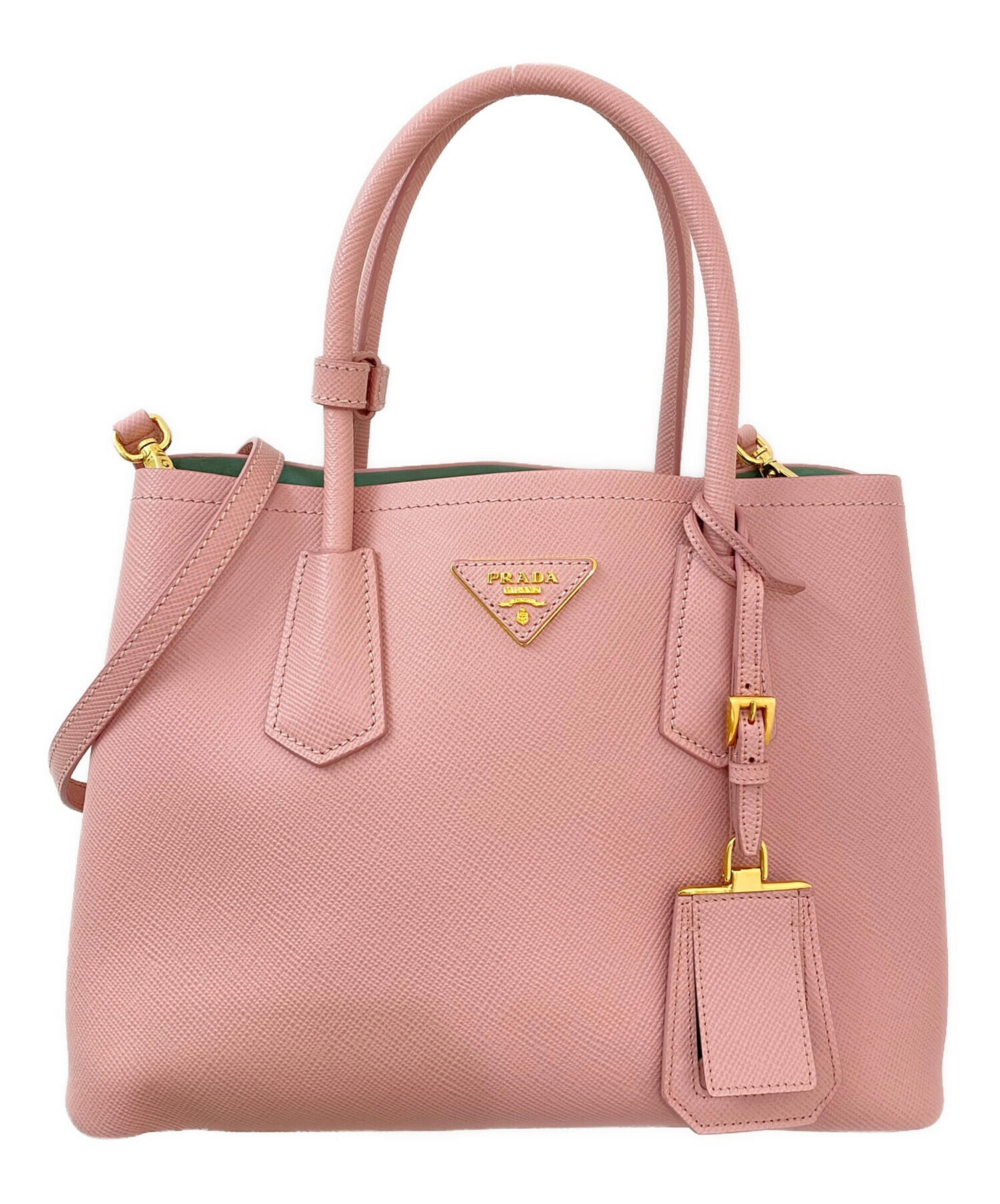 中古・古着通販】PRADA (プラダ) ドゥーブレハンドバッグ ピンク 