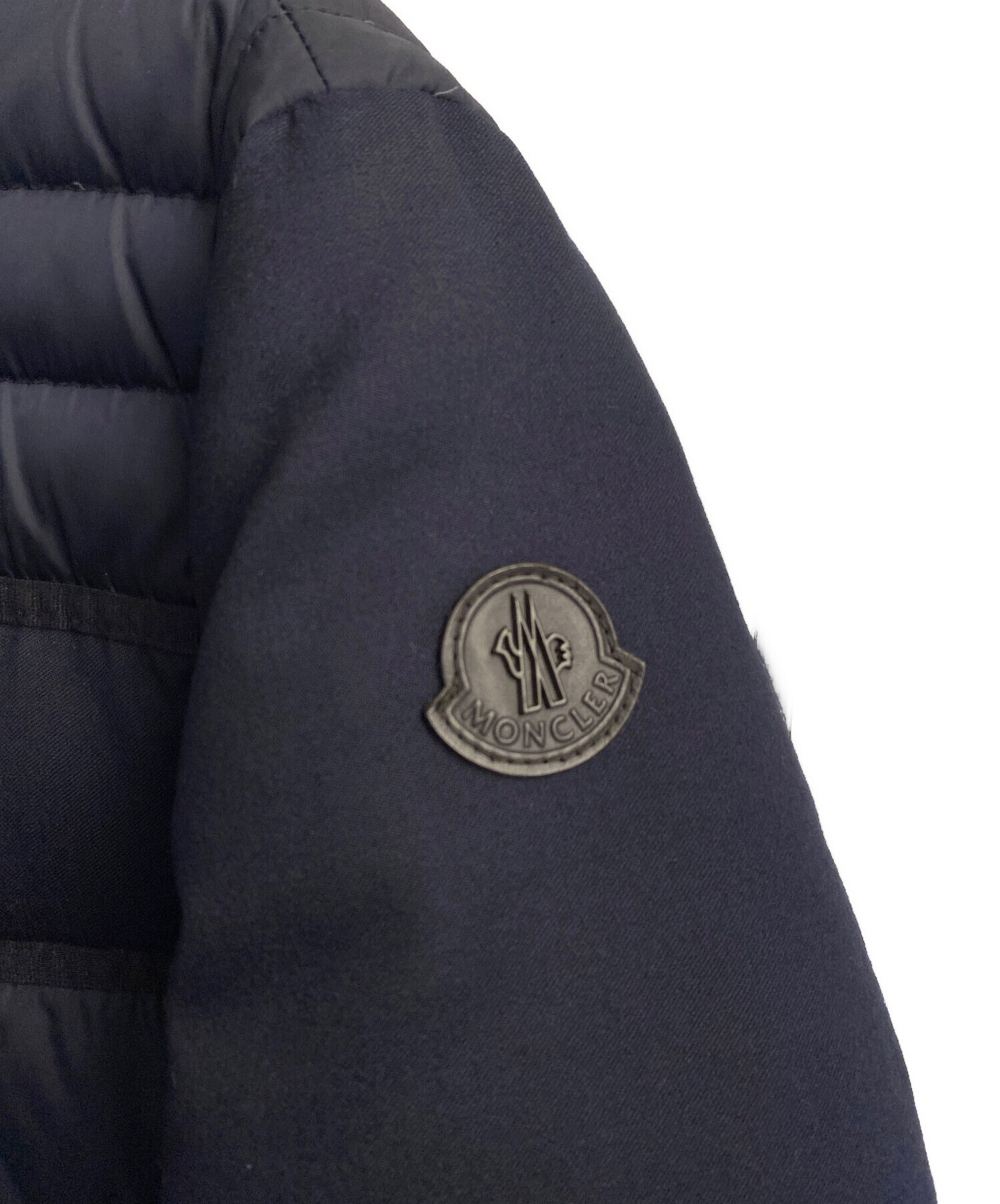 【鑑定済美品】MONCLER GARD ライダース 型ダウンジャケット 紺 2 鑑定済美品】MONCLER GARD ライダース 型ダウンジャケット 紺 2