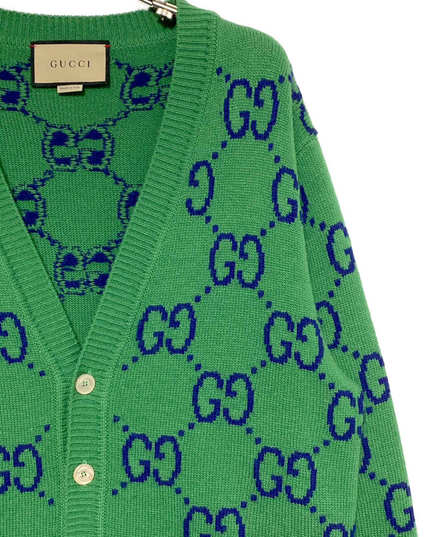 中古・古着通販】GUCCI (グッチ) GGカーディガン グリーン サイズ:M