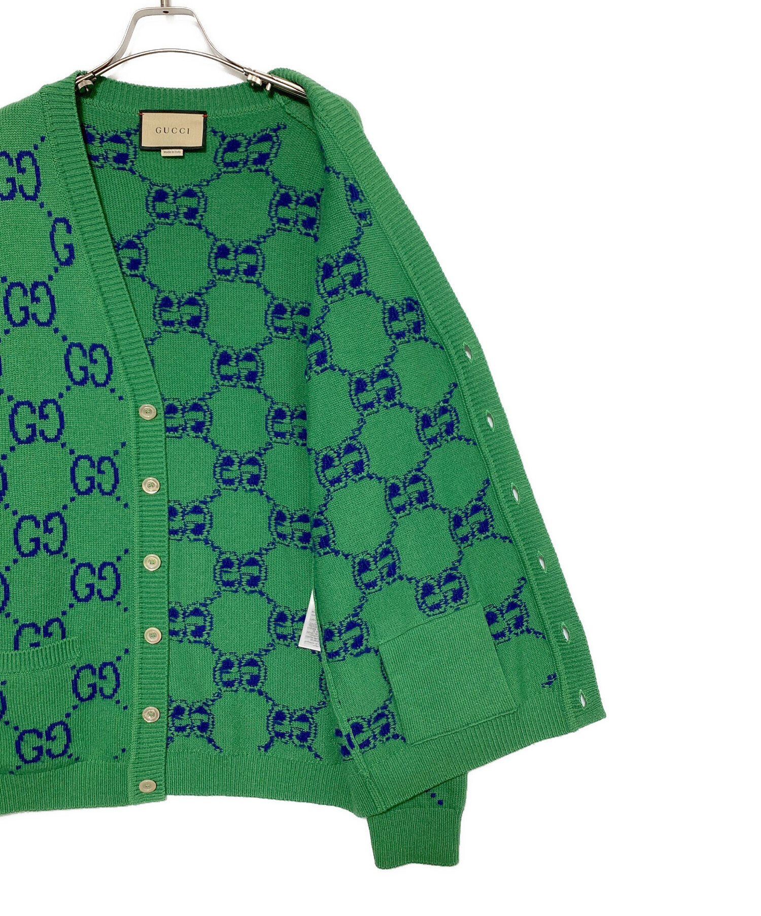 GUCCI - GUCCI カーディガン 未使用品　Gucci グッチ 【古着】【中古】【送料無料 紺 XS カーディガン トップス