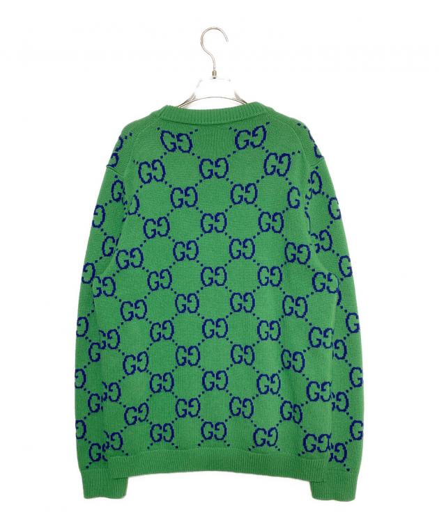 中古・古着通販】GUCCI (グッチ) GGカーディガン グリーン サイズ:M