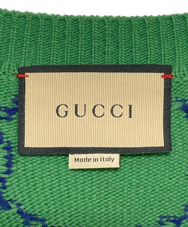 中古・古着通販】GUCCI (グッチ) GGカーディガン グリーン サイズ:M