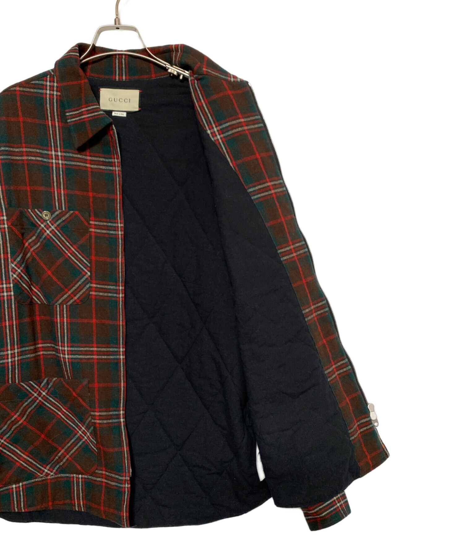 中古・古着通販】GUCCI (グッチ) ジップアップチェックジャケット