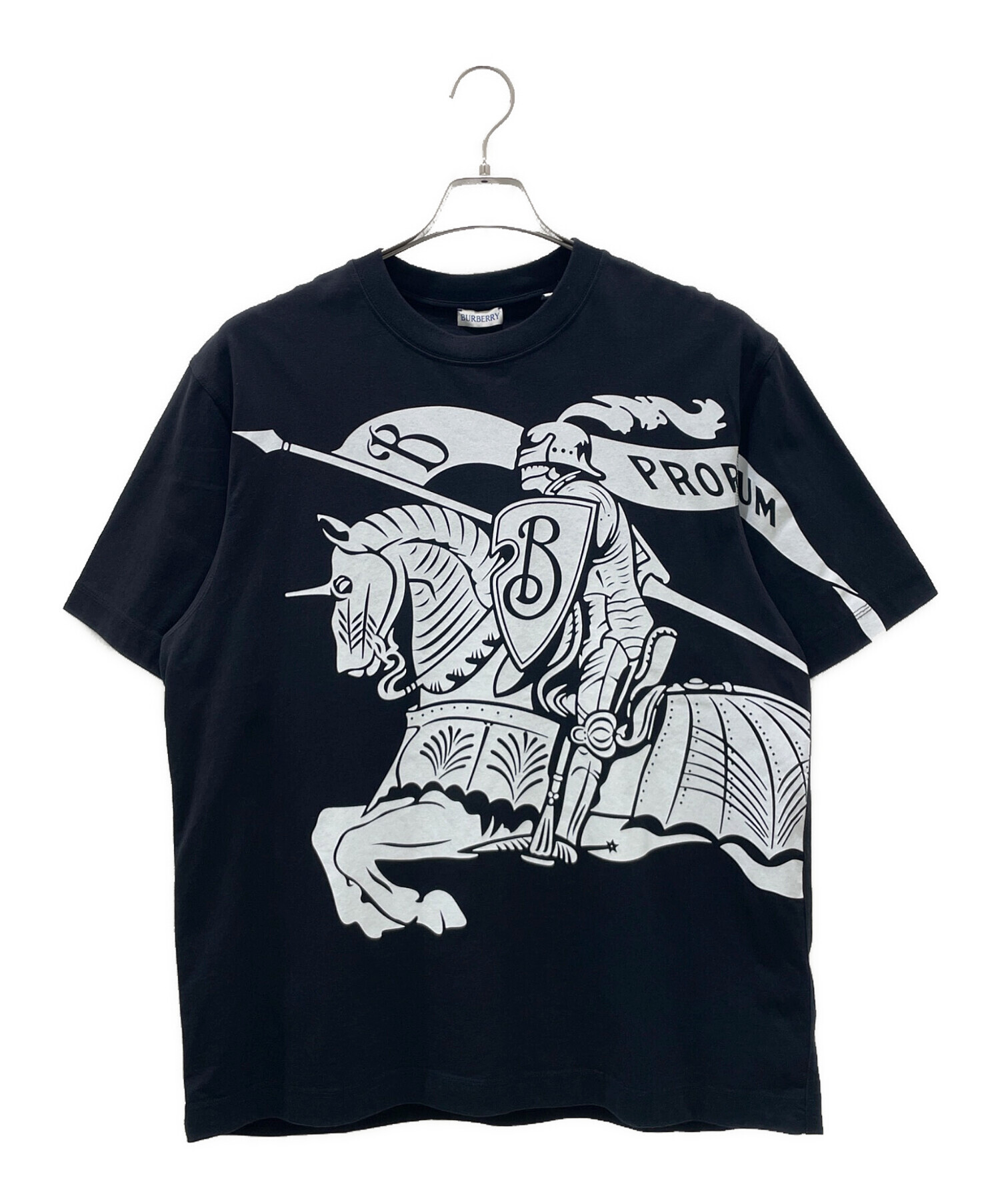 中古・古着通販】BURBERRY (バーバリー) EKDプリントTシャツ ブラック 