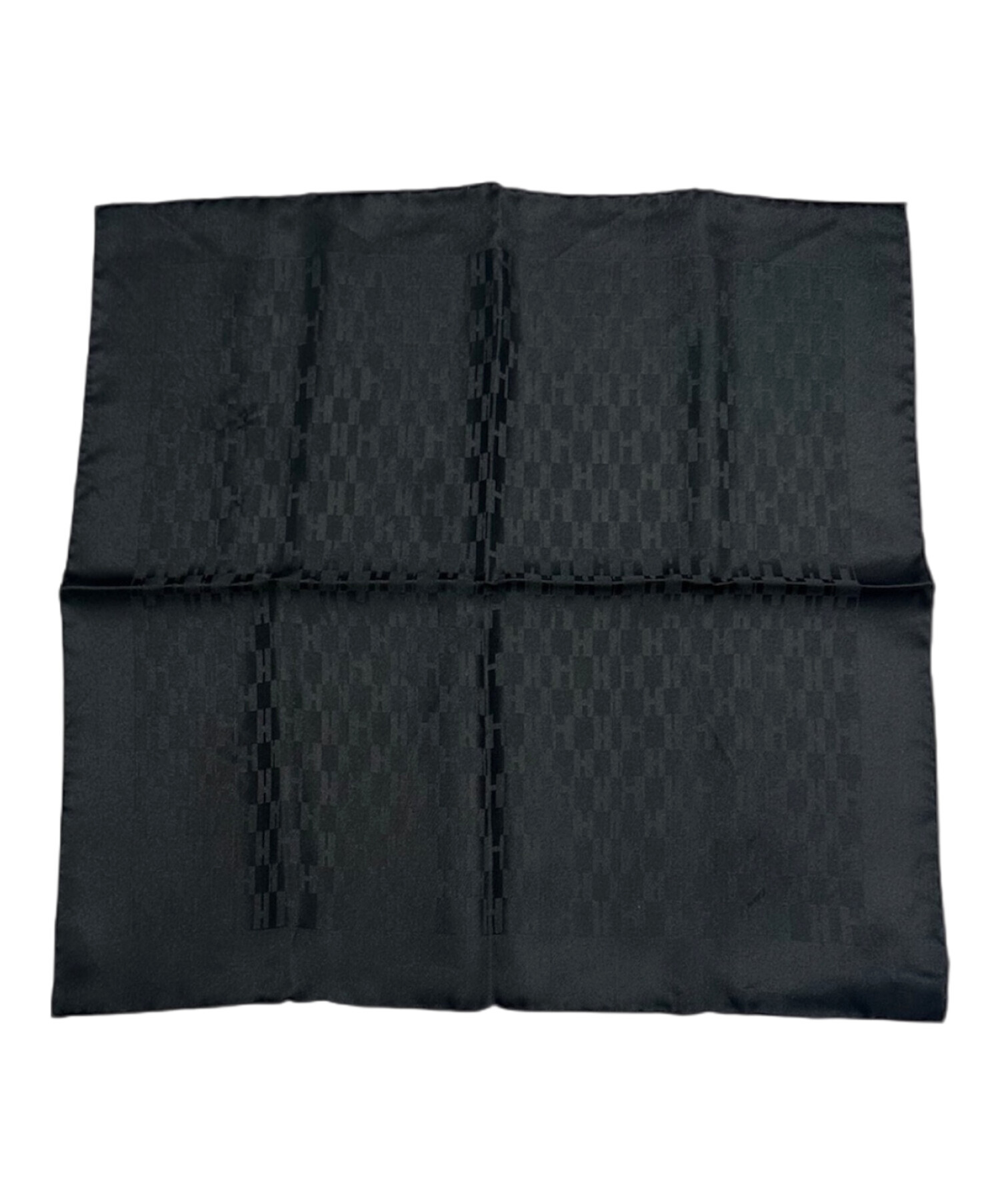 HERMES 　グランH　ミニスカーフ 中古・古着通販】HERMES (エルメス) ミニスカーフ グランH ブラック