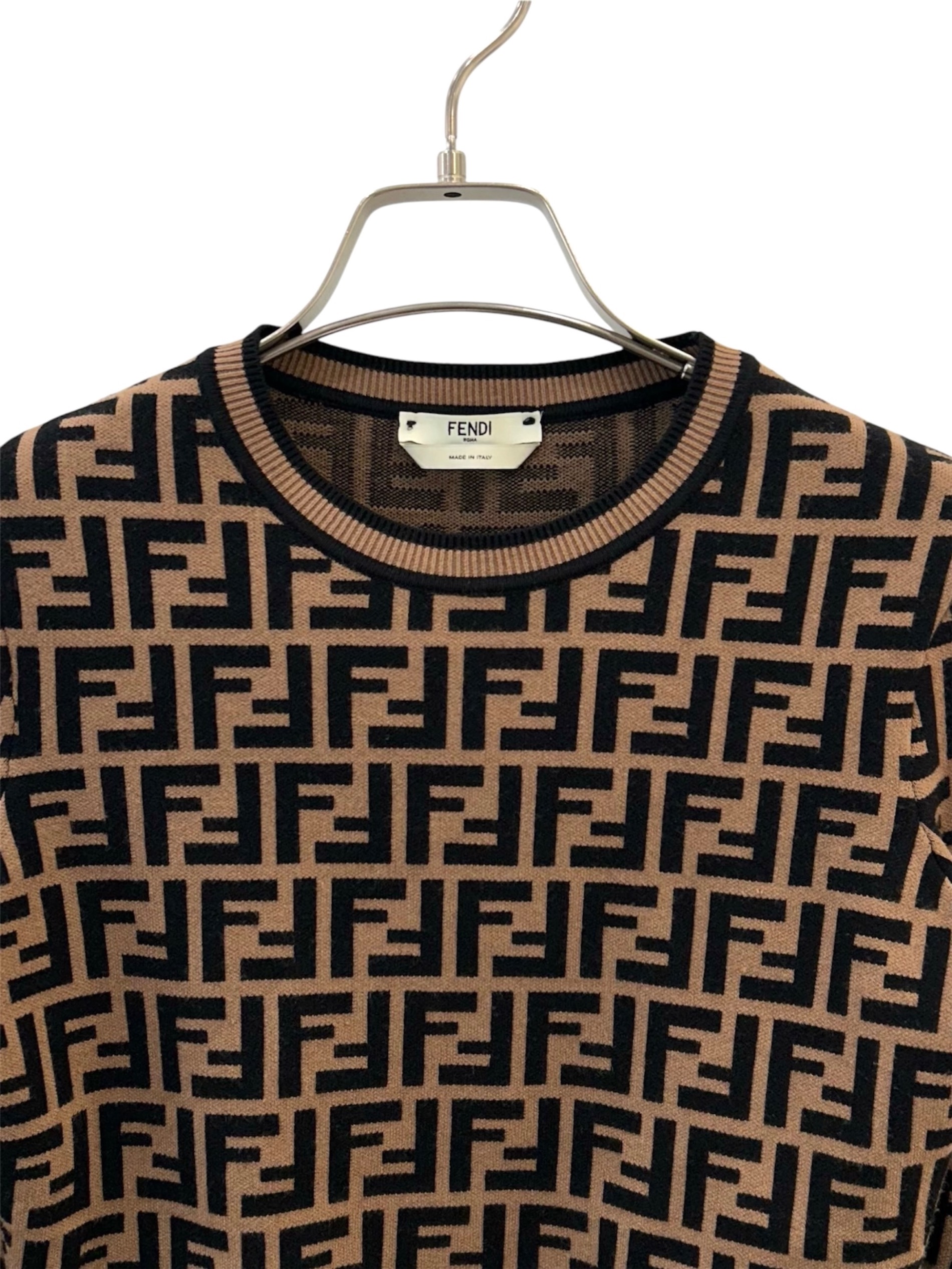 中古・古着通販】FENDI (フェンディ) ズッカ柄 ニット ブラウン