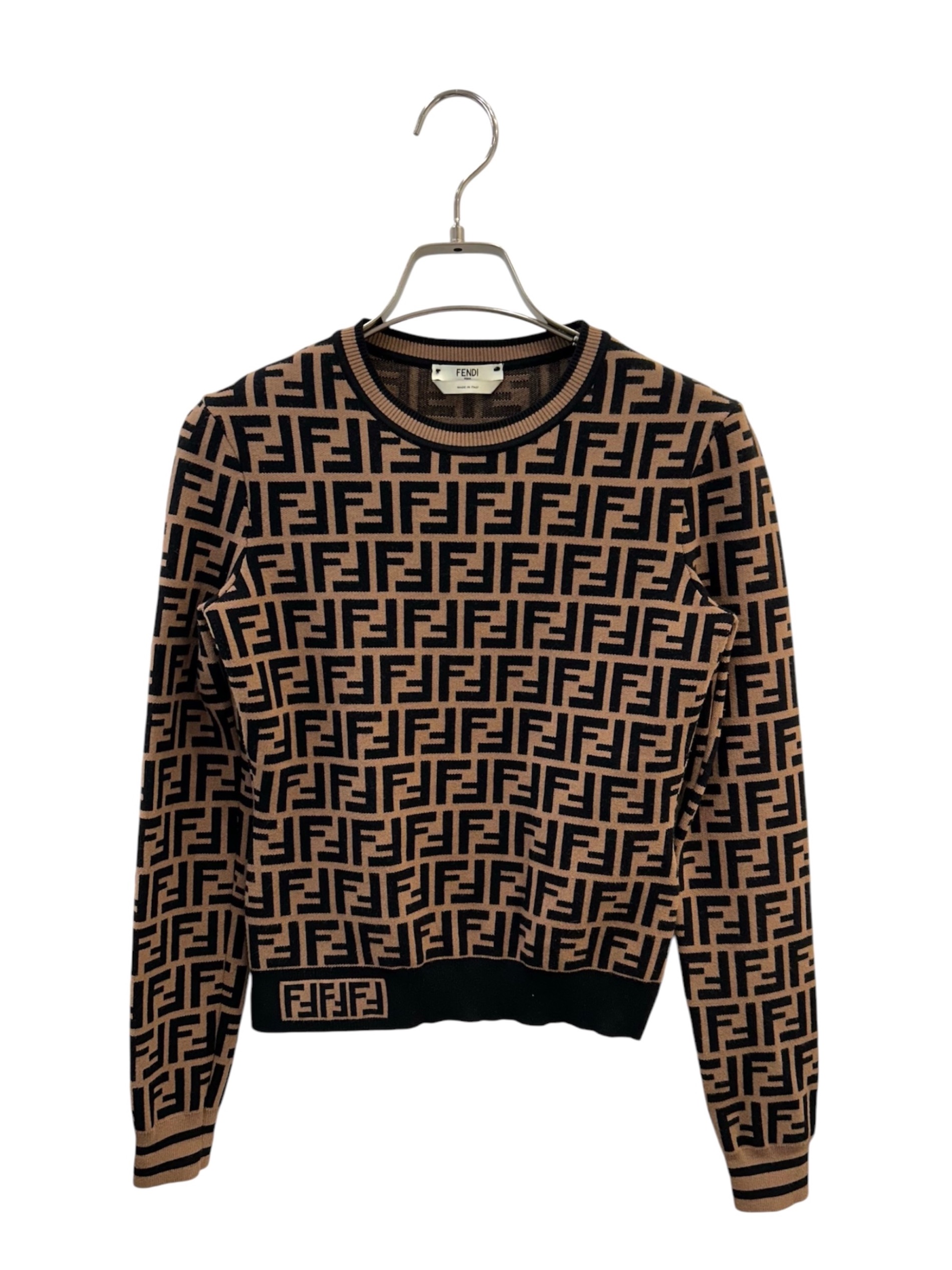 【美品】FENDI フェンディ FF柄 ズッカ柄 イタリア カーディガン ニット 中古・古着通販】FENDI (フェンディ) ズッカ柄 ニット ブラウン