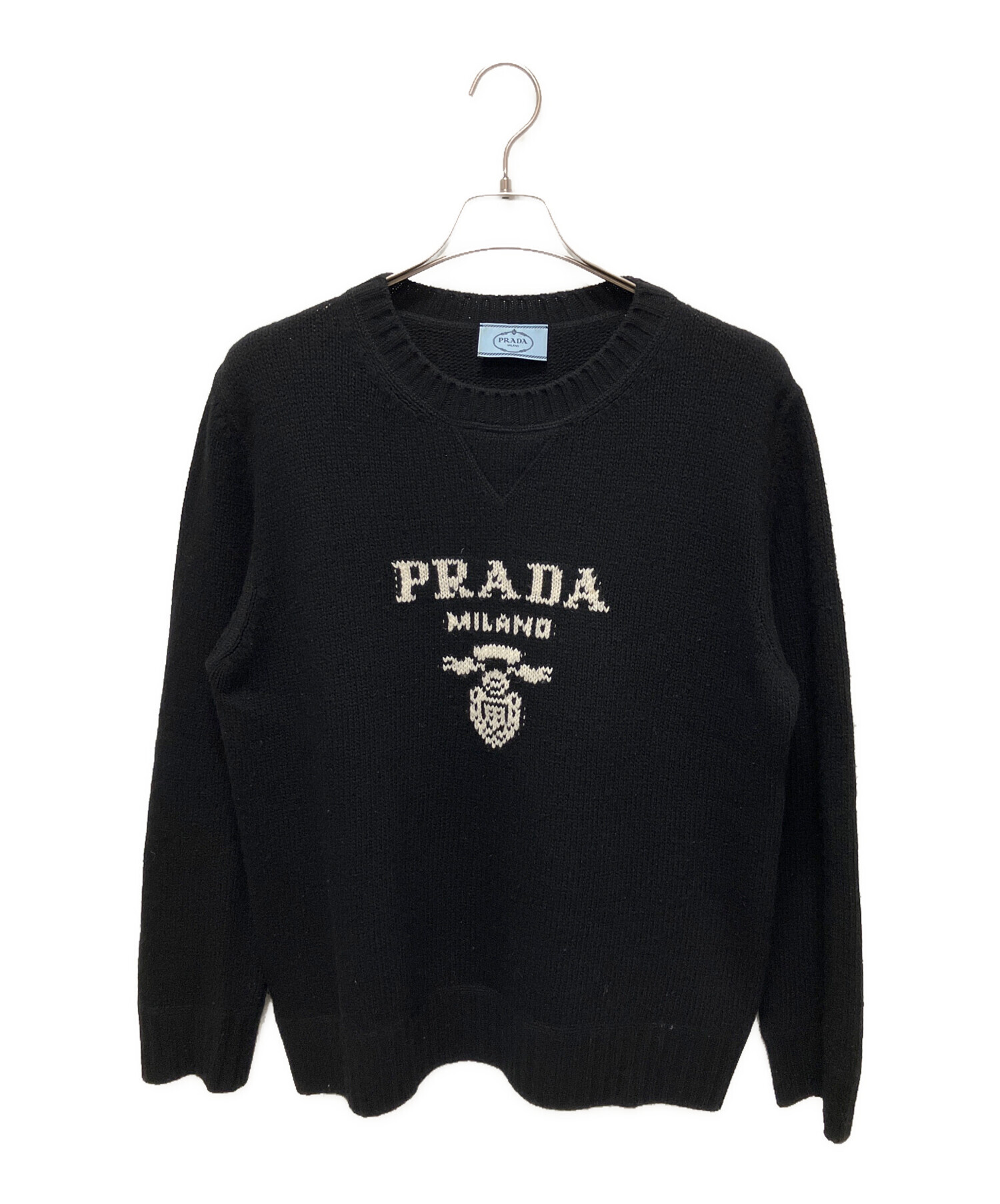 中古・古着通販】PRADA (プラダ) カシミヤ×ウール ロゴ ニットプル 