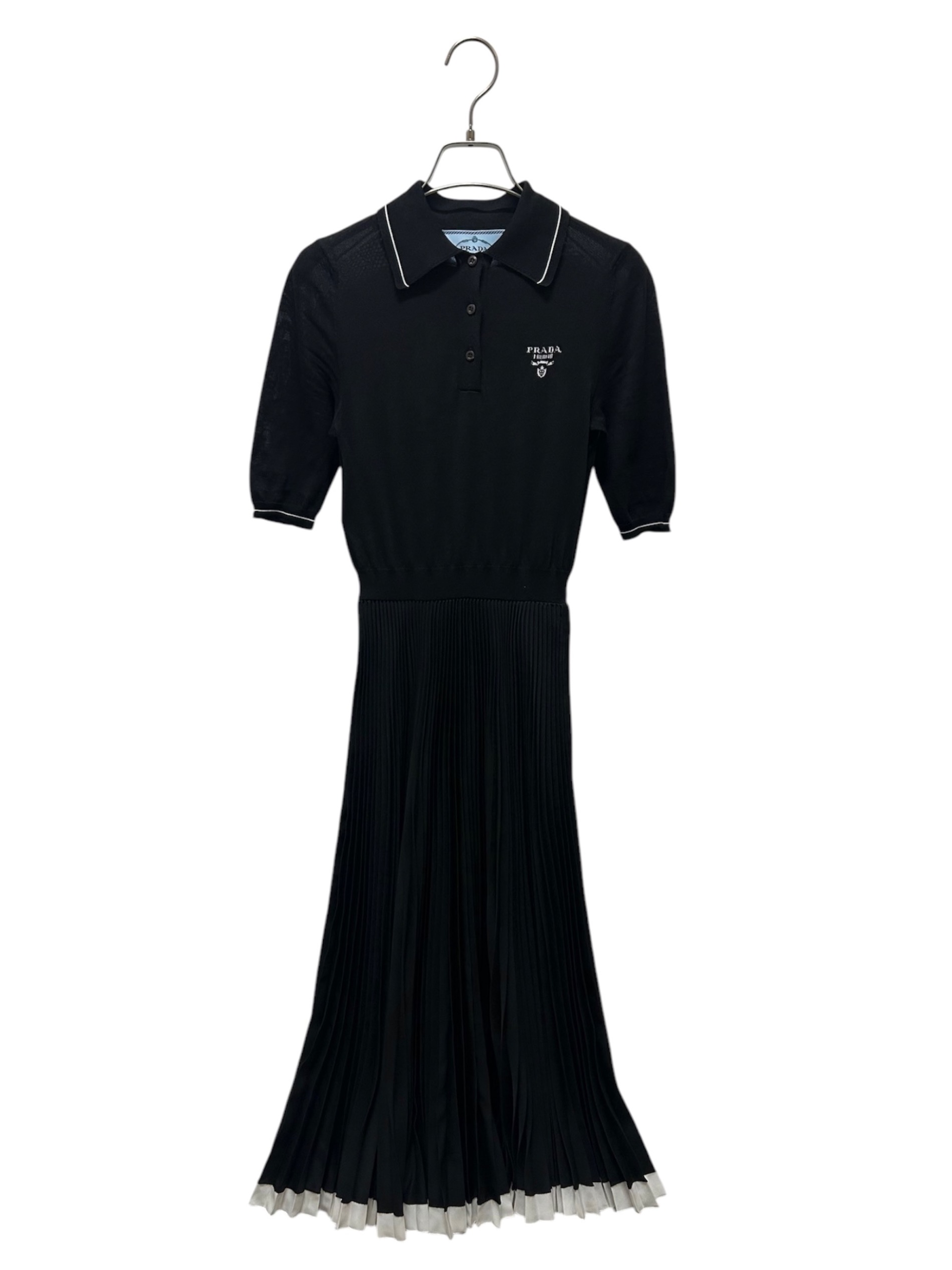 中古・古着通販】PRADA (プラダ) ニット切替ポロシャツワンピース