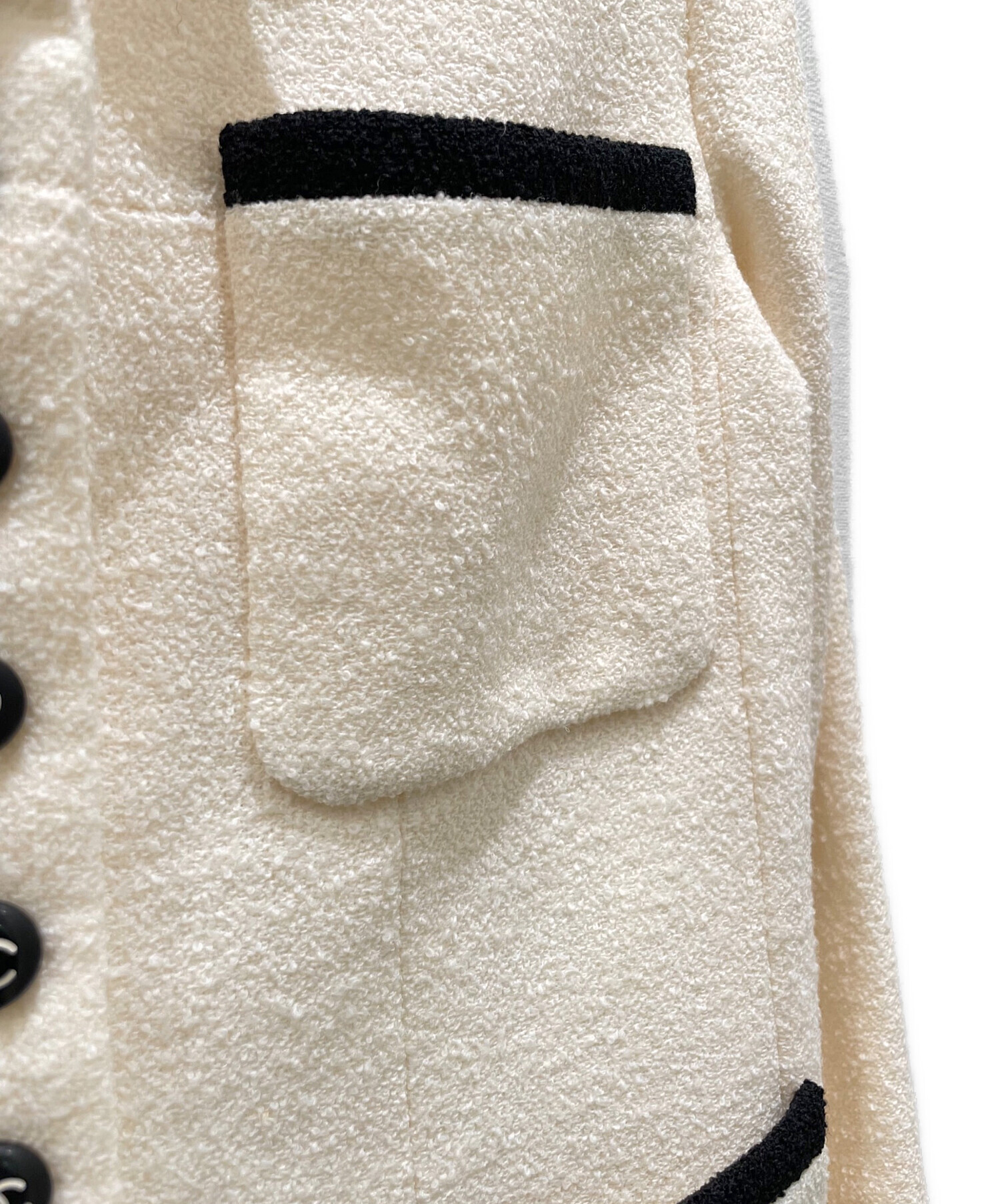 中古・古着通販】CHANEL (シャネル) バイカラーツイードジャケット