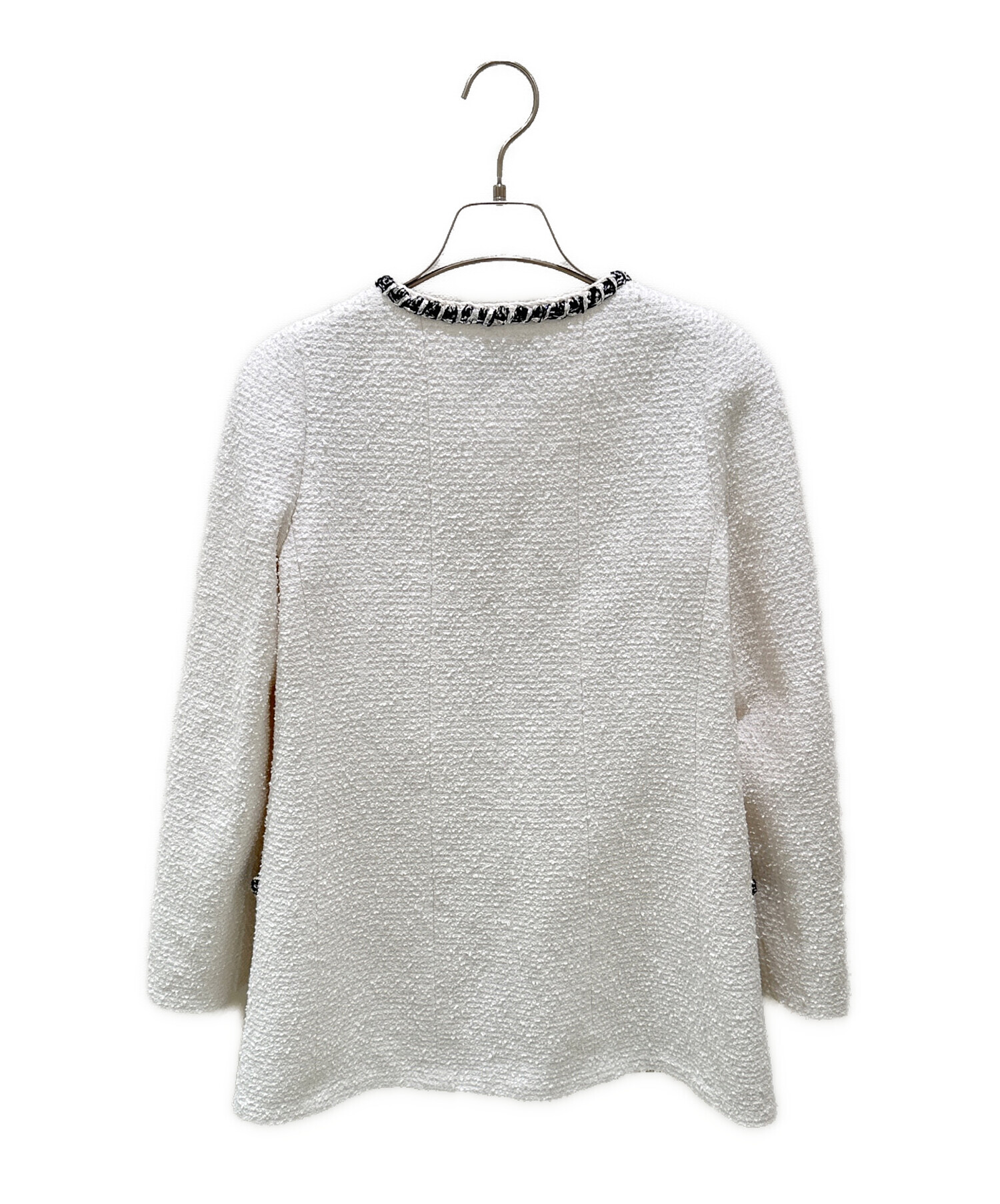 未使用★CHANEL★ホワイト★ツイード★ライオン★ダブルジャケット シャネル ジャケット CHANEL ホワイト アイボリー ライオン CC ボタン