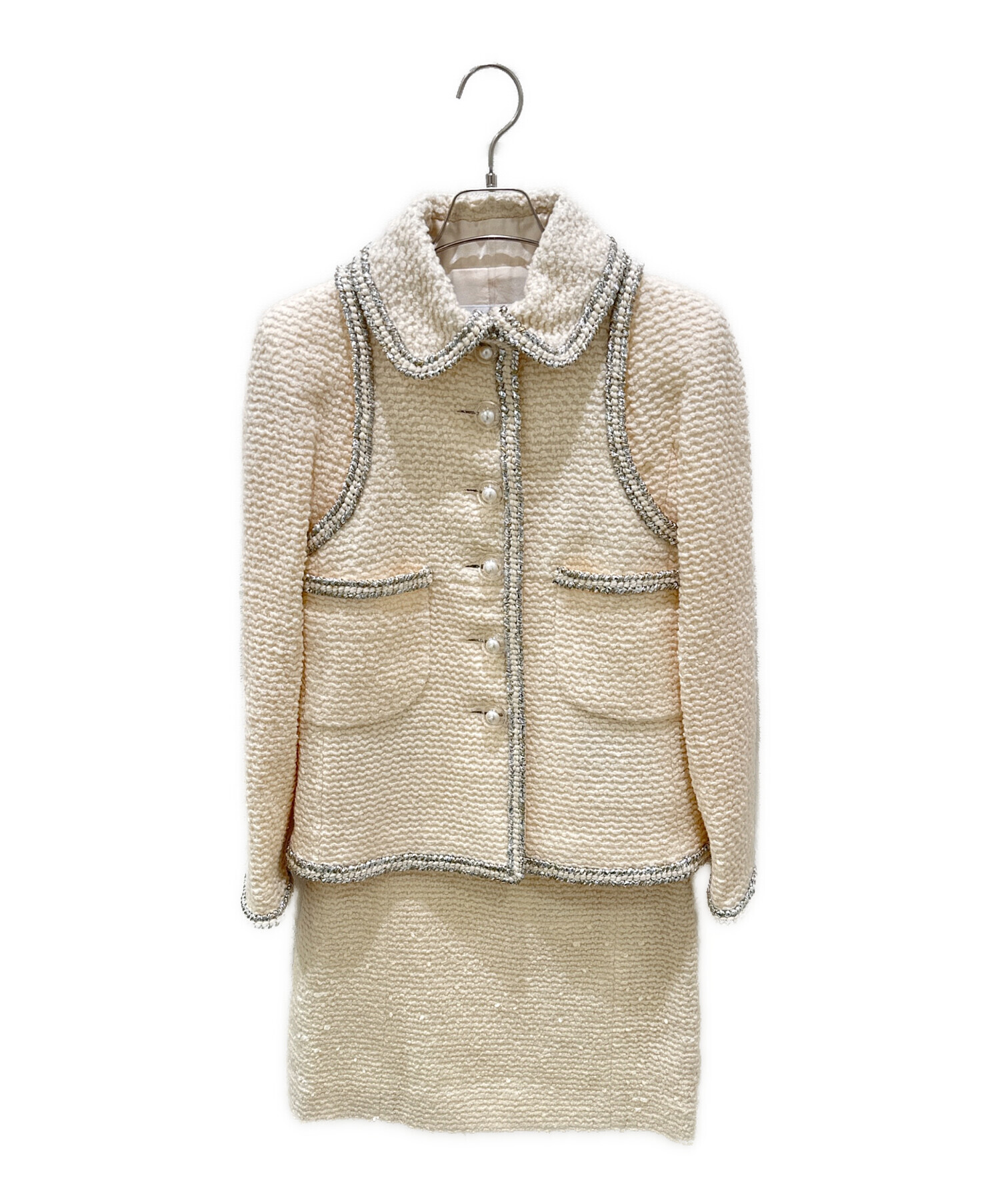中古・古着通販】CHANEL (シャネル) ココボタンツイードセットアップ 