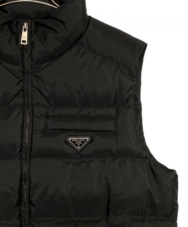 中古・古着通販】PRADA (プラダ) ロゴプレートダウンベスト ブラック