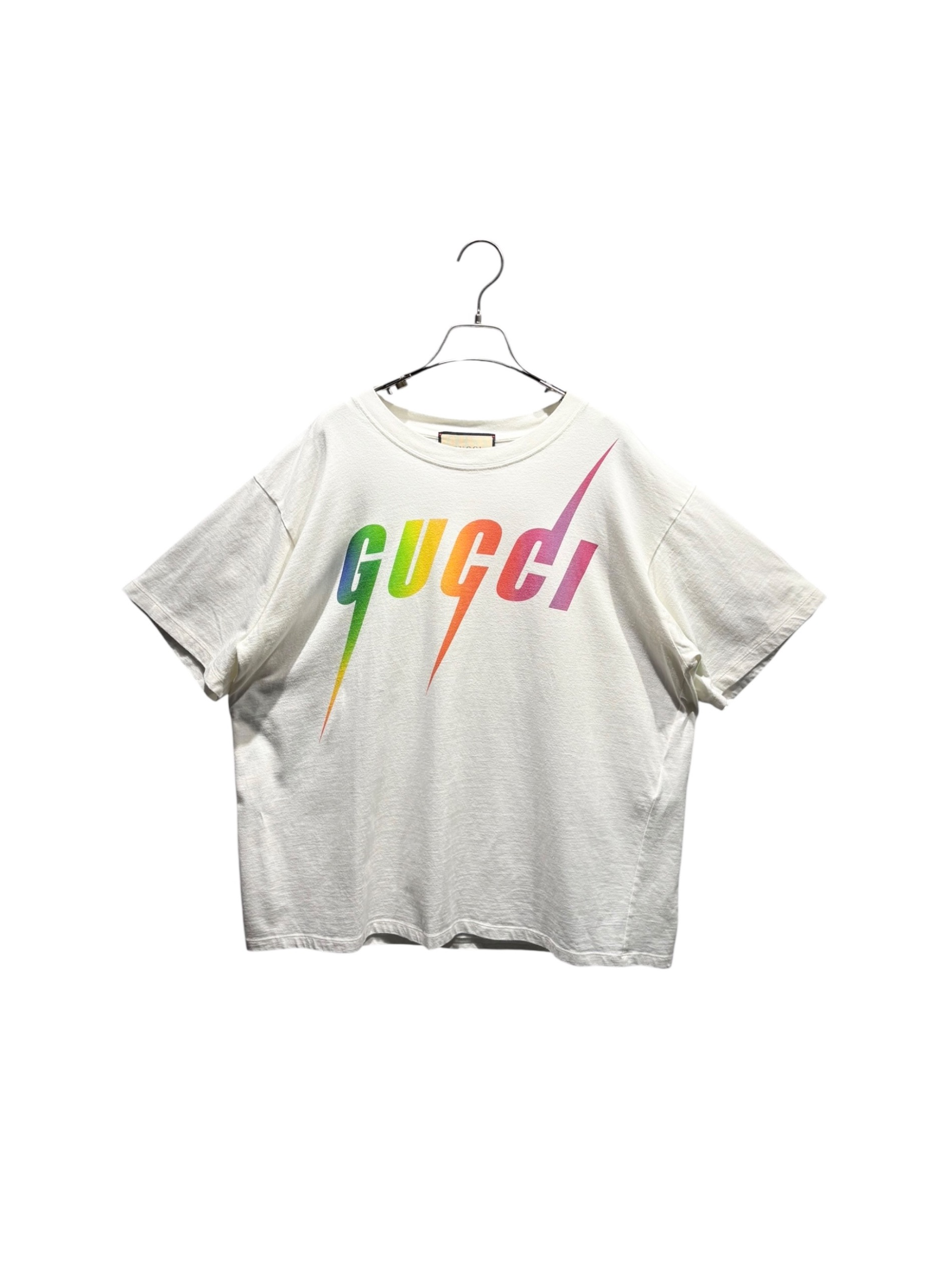 中古・古着通販】GUCCI (グッチ) ブレードロゴTシャツ アイボリー 