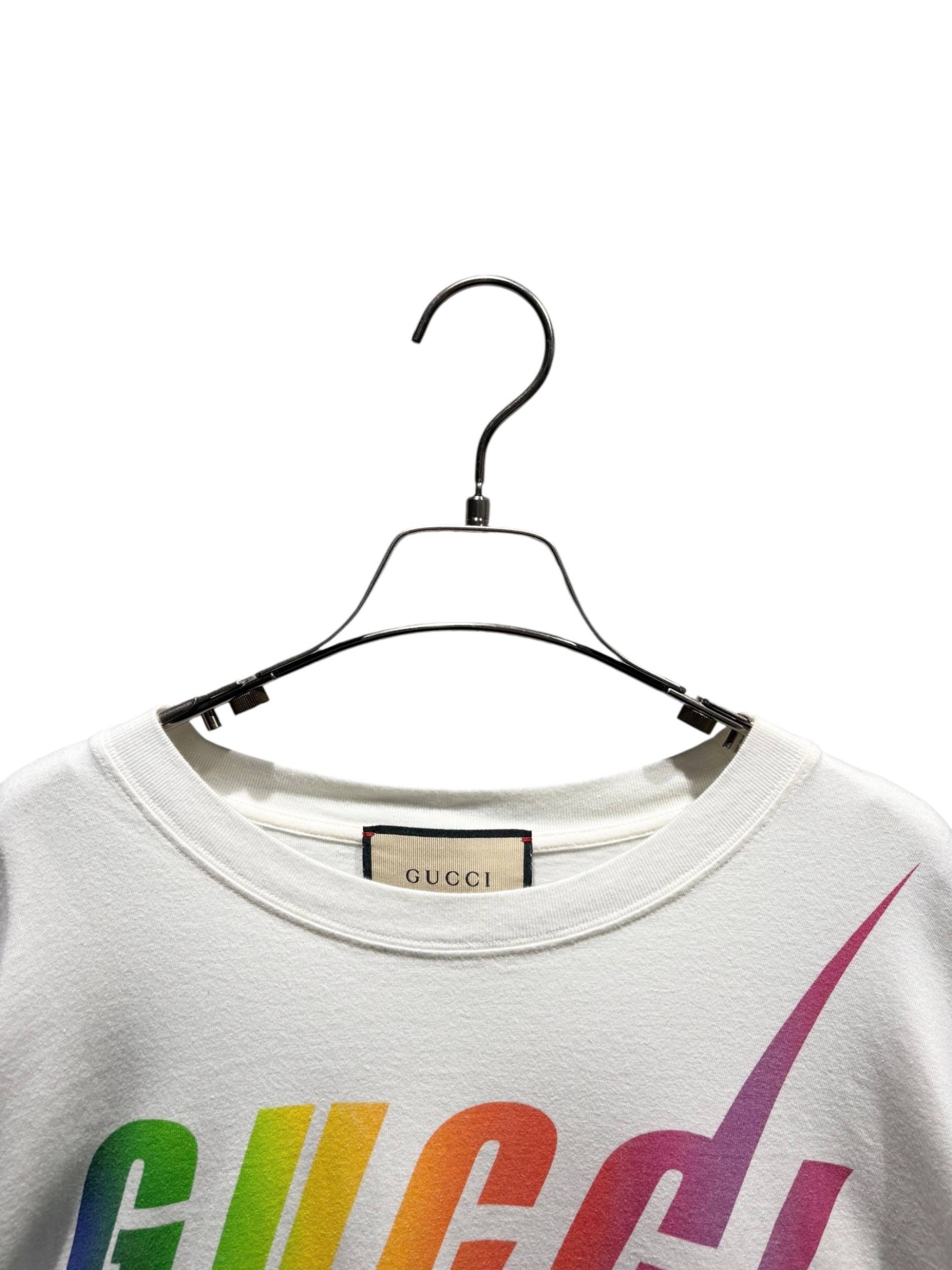 中古・古着通販】GUCCI (グッチ) ブレードロゴTシャツ アイボリー 
