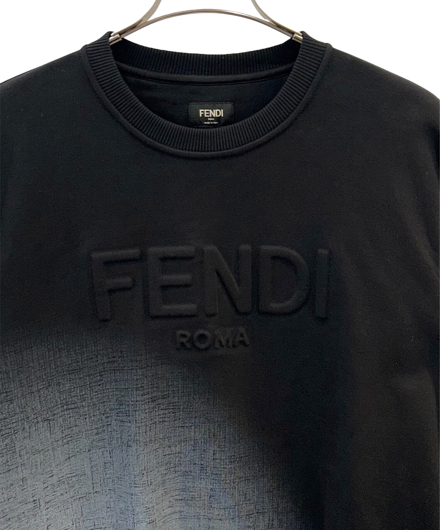 中古・古着通販】FENDI (フェンディ) エンボスロゴスウェット ブラック 