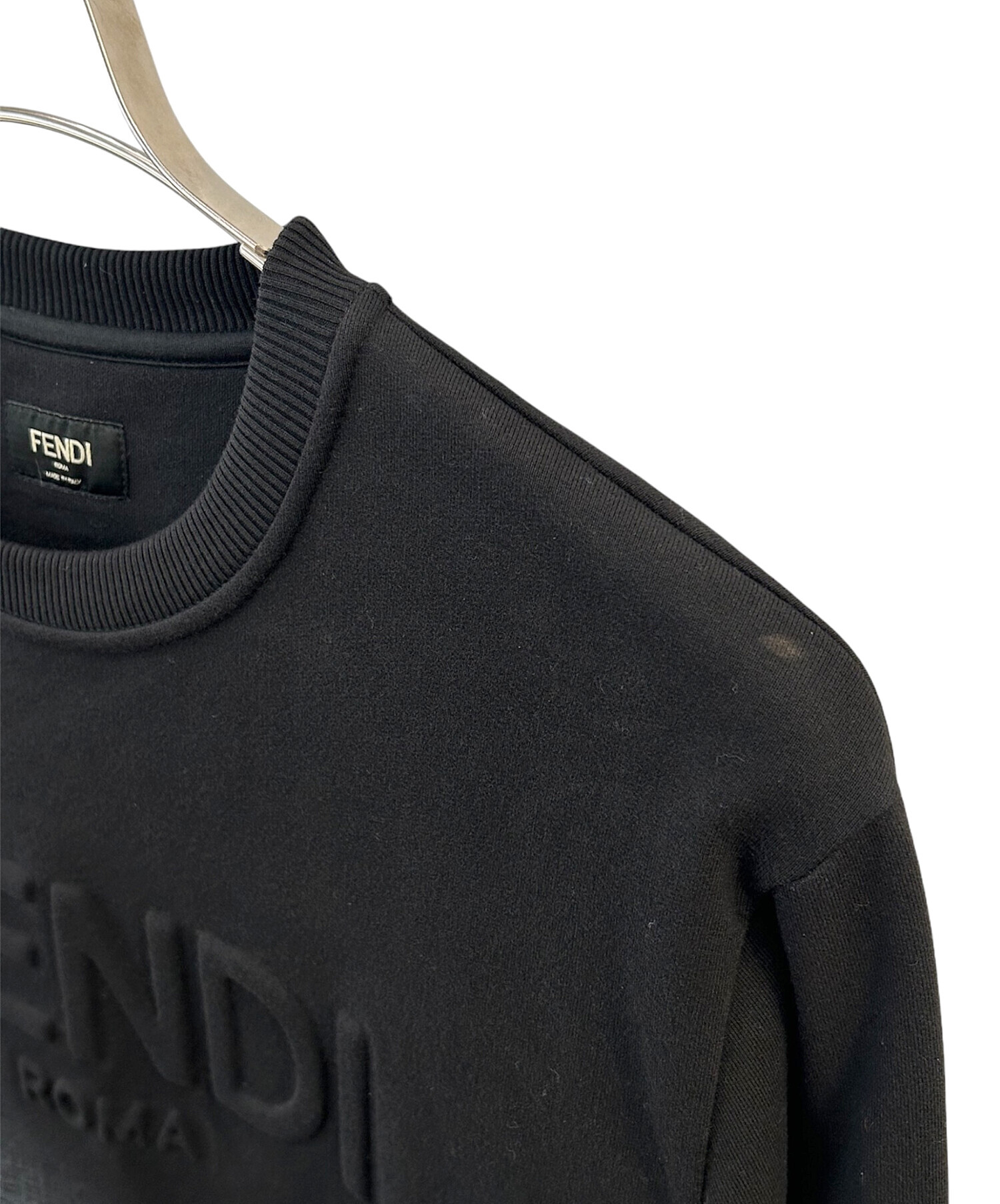 中古・古着通販】FENDI (フェンディ) エンボスロゴスウェット ブラック 