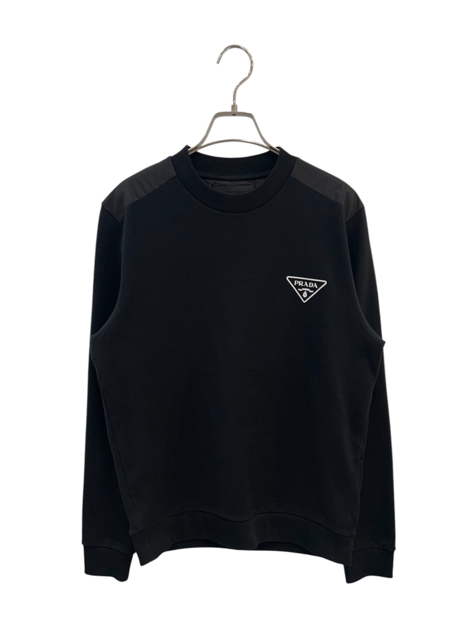 PRADA（プラダ）のロゴ入りスウェット/トレーナー 中古・古着通販】PRADA (プラダ) ロゴスウェット ブラック サイズ:S