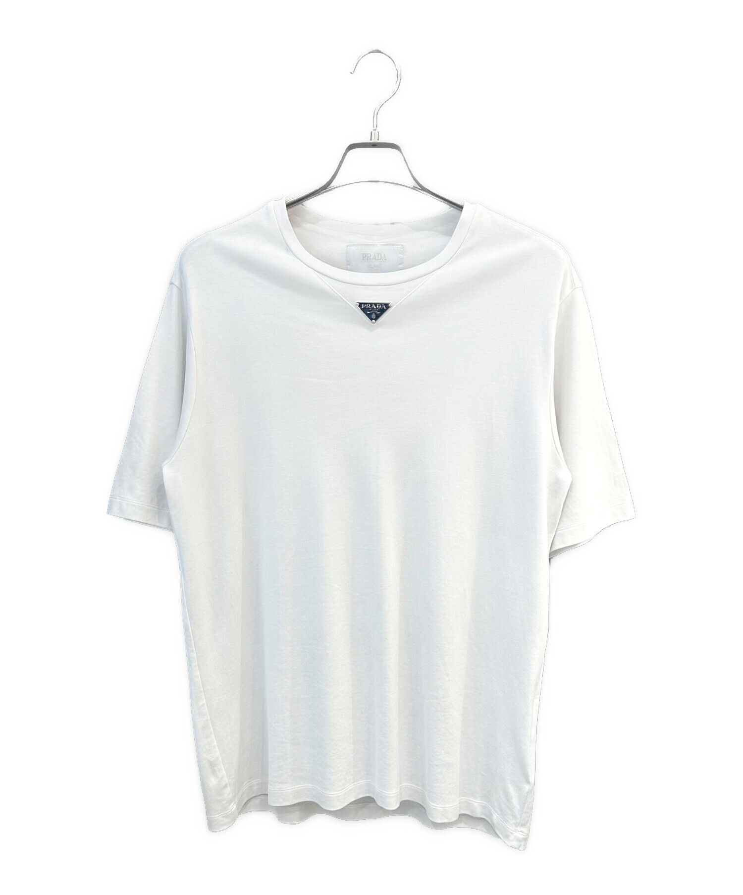 中古・古着通販】PRADA (プラダ) トライアングルロゴプレートTシャツ