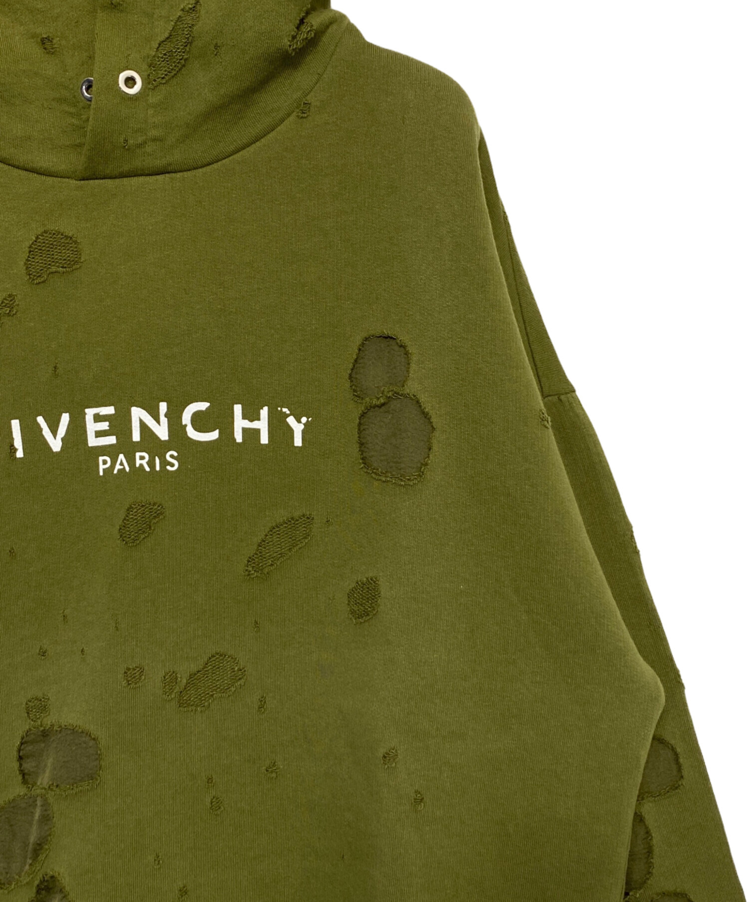 中古・古着通販】GIVENCHY (ジバンシィ) デストロイ加工ロゴパーカー