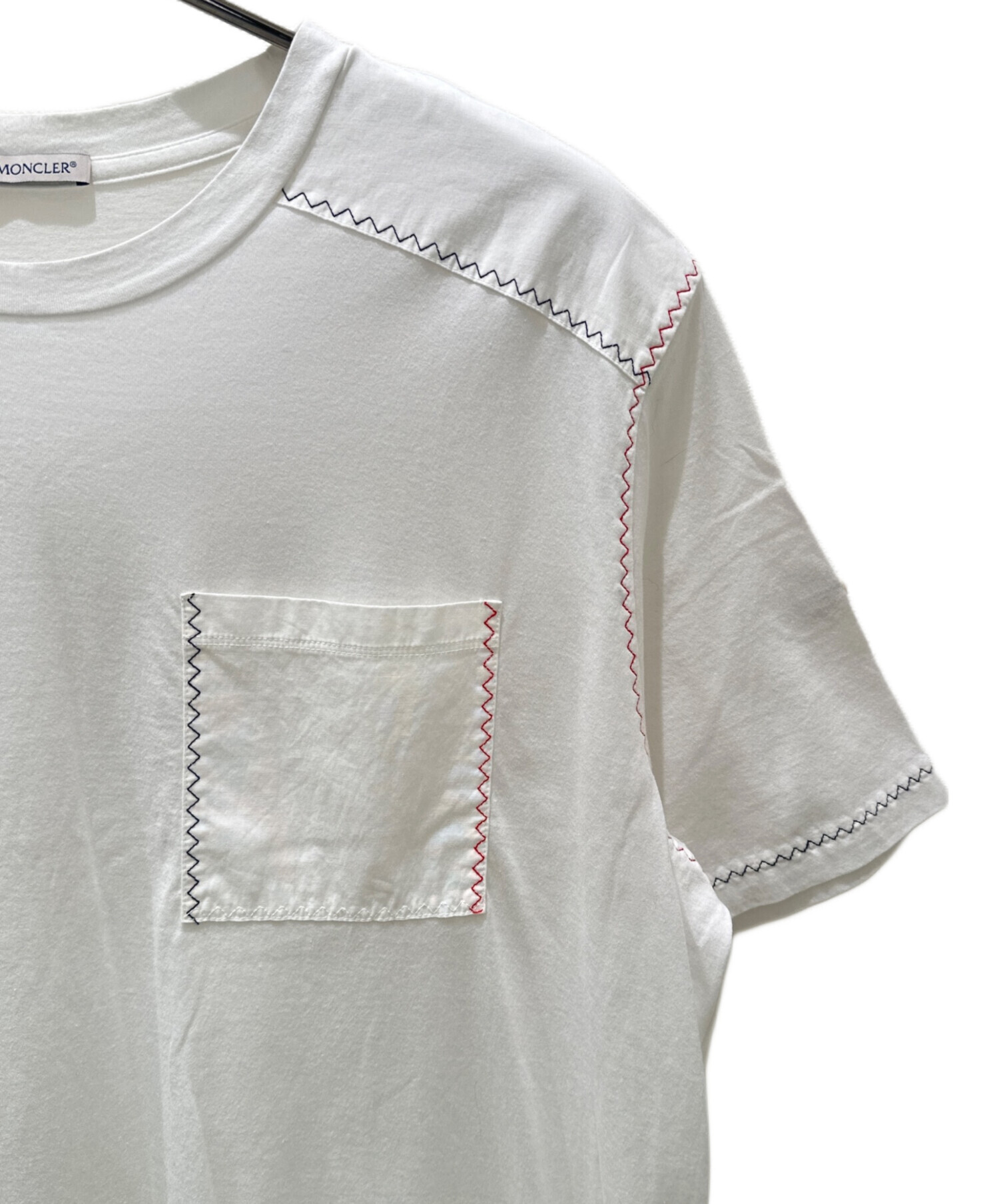 中古・古着通販】MONCLER (モンクレール) トリコロールステッチTシャツ