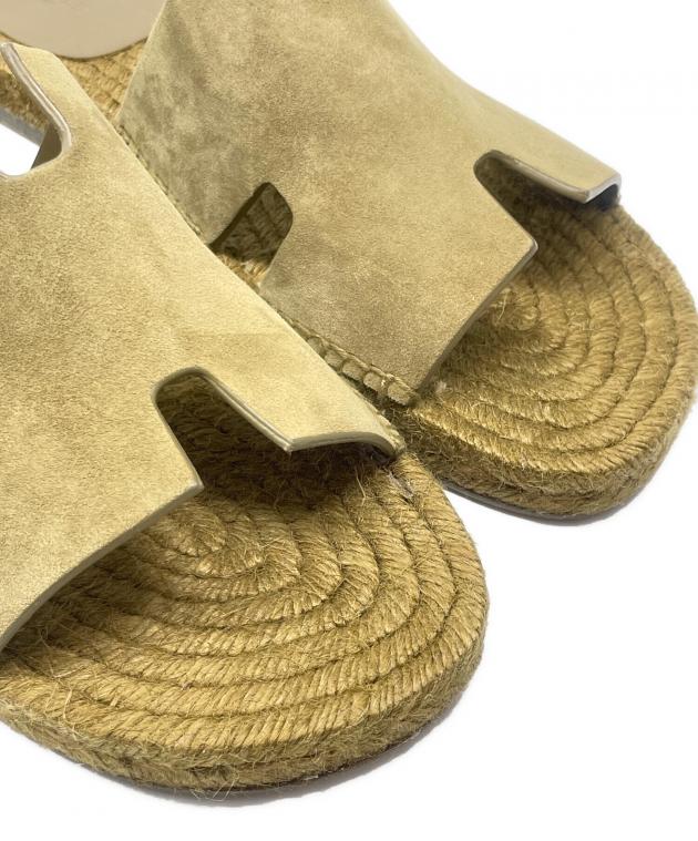 鑑定済新品未使用エルメス エスパドリーユUチップレースアップ ライトグリーン43 鑑定済新品未使用エルメス エスパドリーユUチップレースアップ ライト