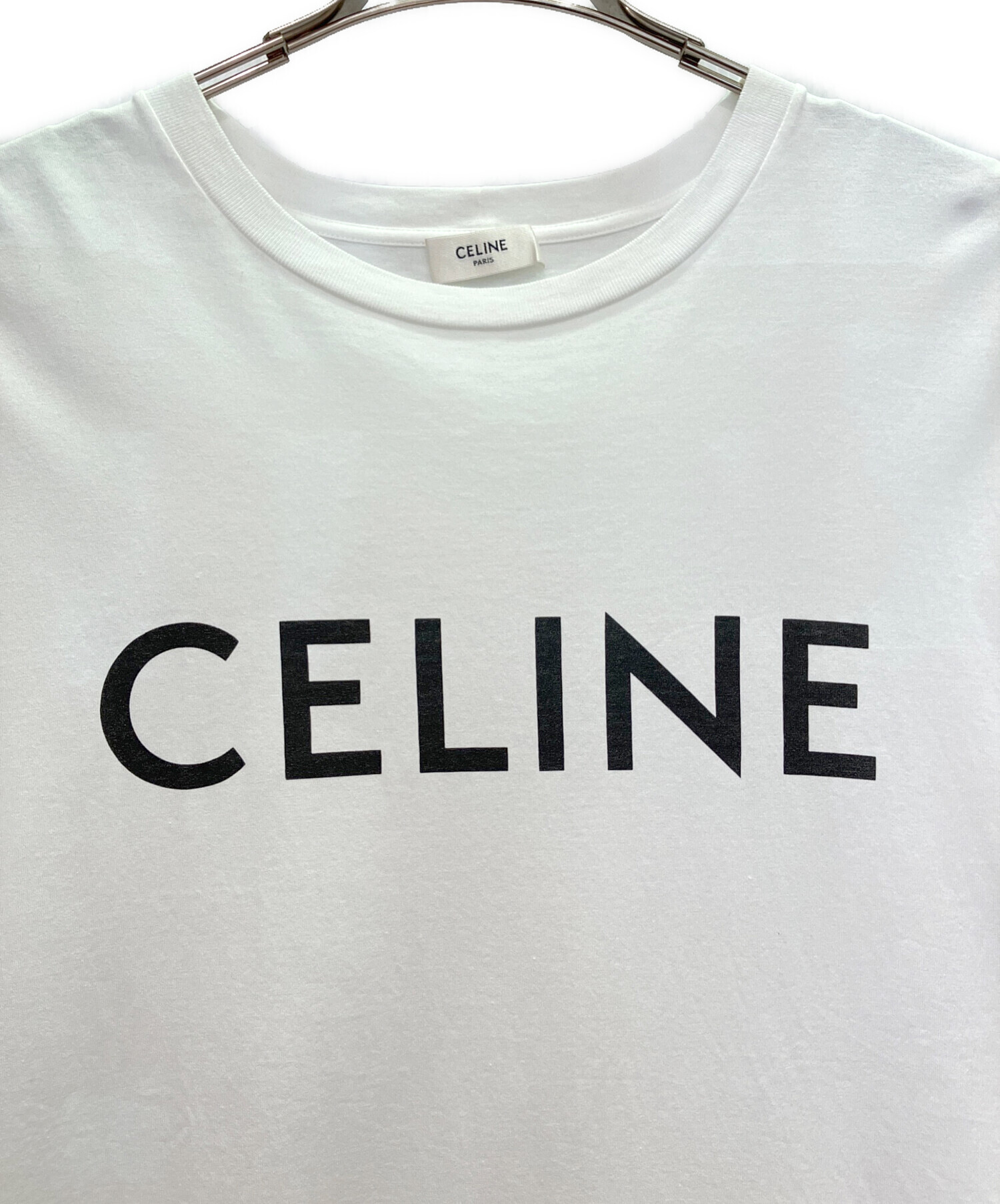 中古・古着通販】CELINE (セリーヌ) ロゴ Tシャツ ホワイト サイズ:S 
