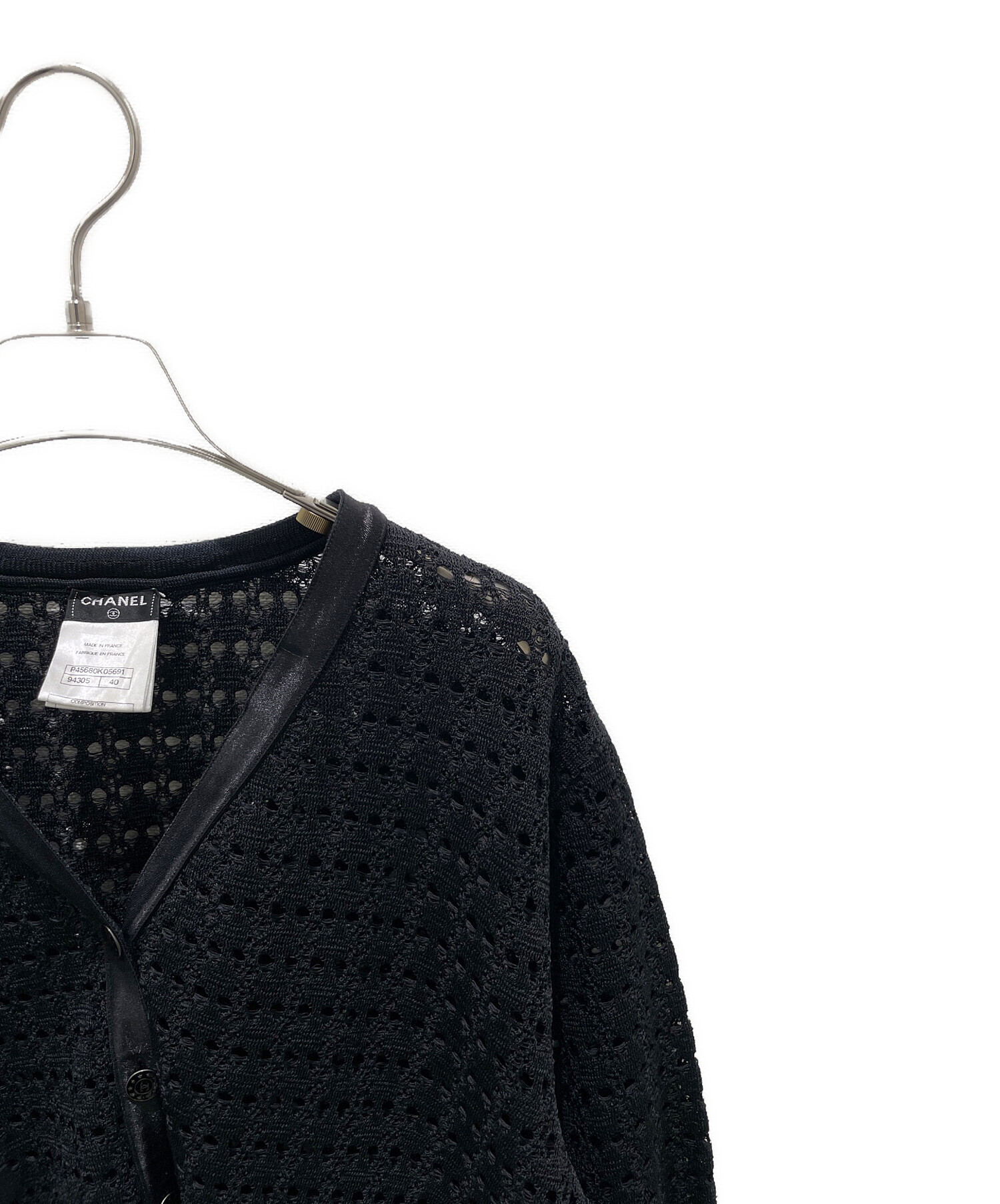中古・古着通販】CHANEL (シャネル) ココボタン透かし編みカーディガン