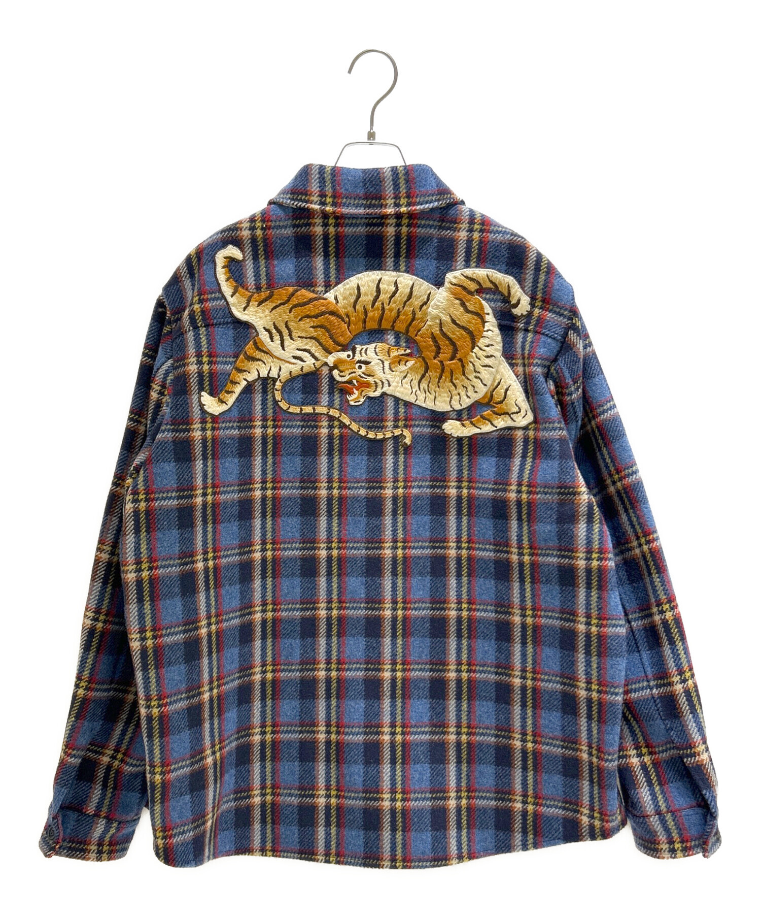 中古・古着通販】GUCCI (グッチ) タイガーワッペンチェックブルゾン