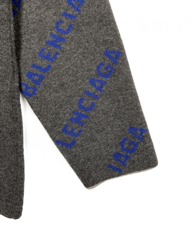 バレンシアガ　ブルークルーネックxs 中古・古着通販】BALENCIAGA (バレンシアガ) ALL OVER LOGO CREWNECK