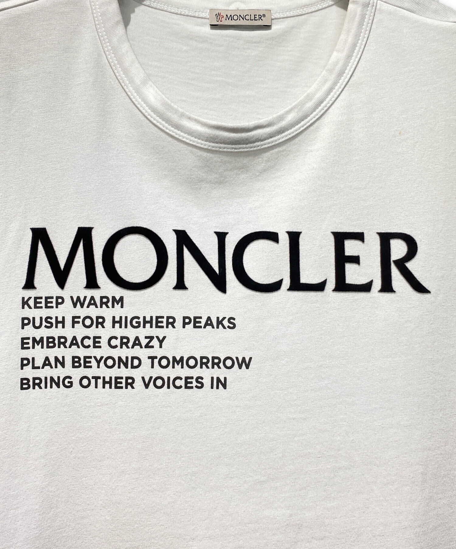 中古・古着通販】MONCLER (モンクレール) ロゴTシャツ ホワイト サイズ