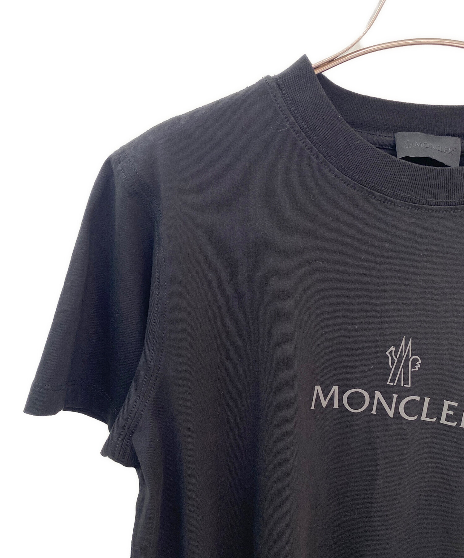 中古・古着通販】MONCLER (モンクレール) ロゴTシャツ ブラック サイズ