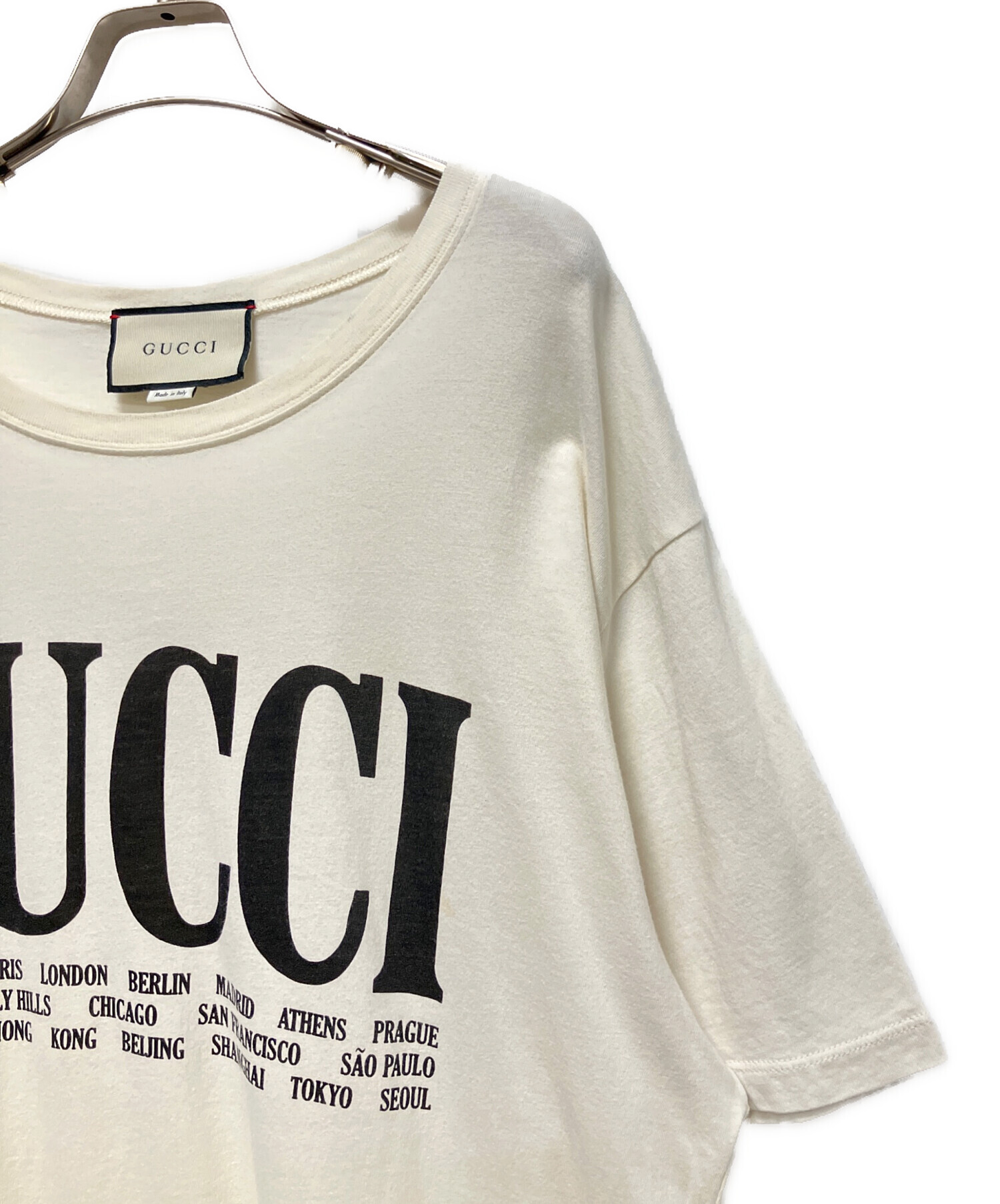 中古・古着通販】GUCCI (グッチ) シティ ロゴプリントTシャツ ベージュ