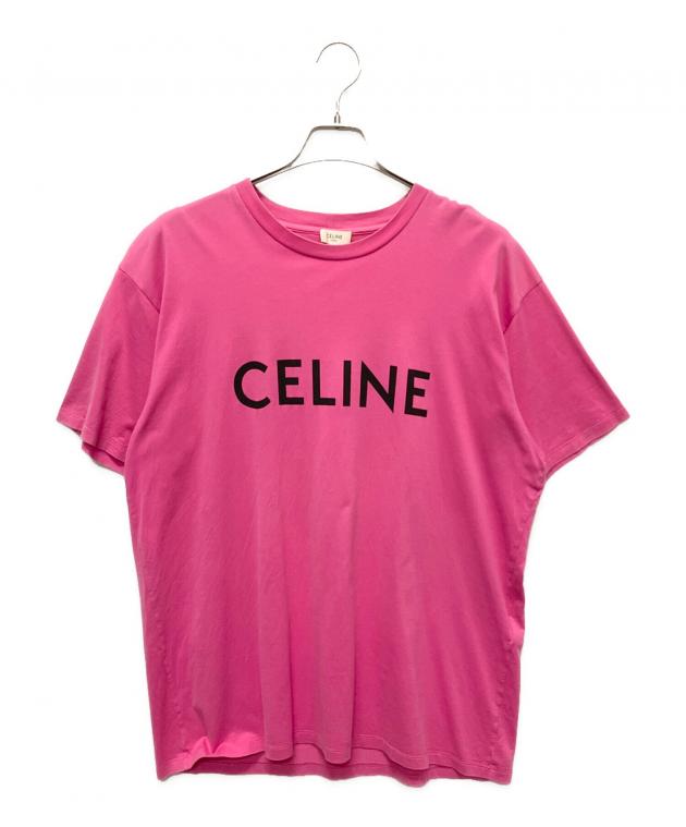 セリーヌ CELINE フロント ロゴ 半袖 Tシャツ ピンク 中古・古着通販】CELINE (セリーヌ) ロゴプリントコットンTシャツ