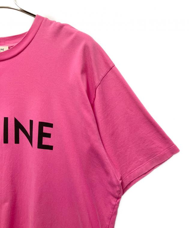 セリーヌ CELINE フロント ロゴ 半袖 Tシャツ ピンク 中古・古着通販】CELINE (セリーヌ) ロゴプリントコットンTシャツ